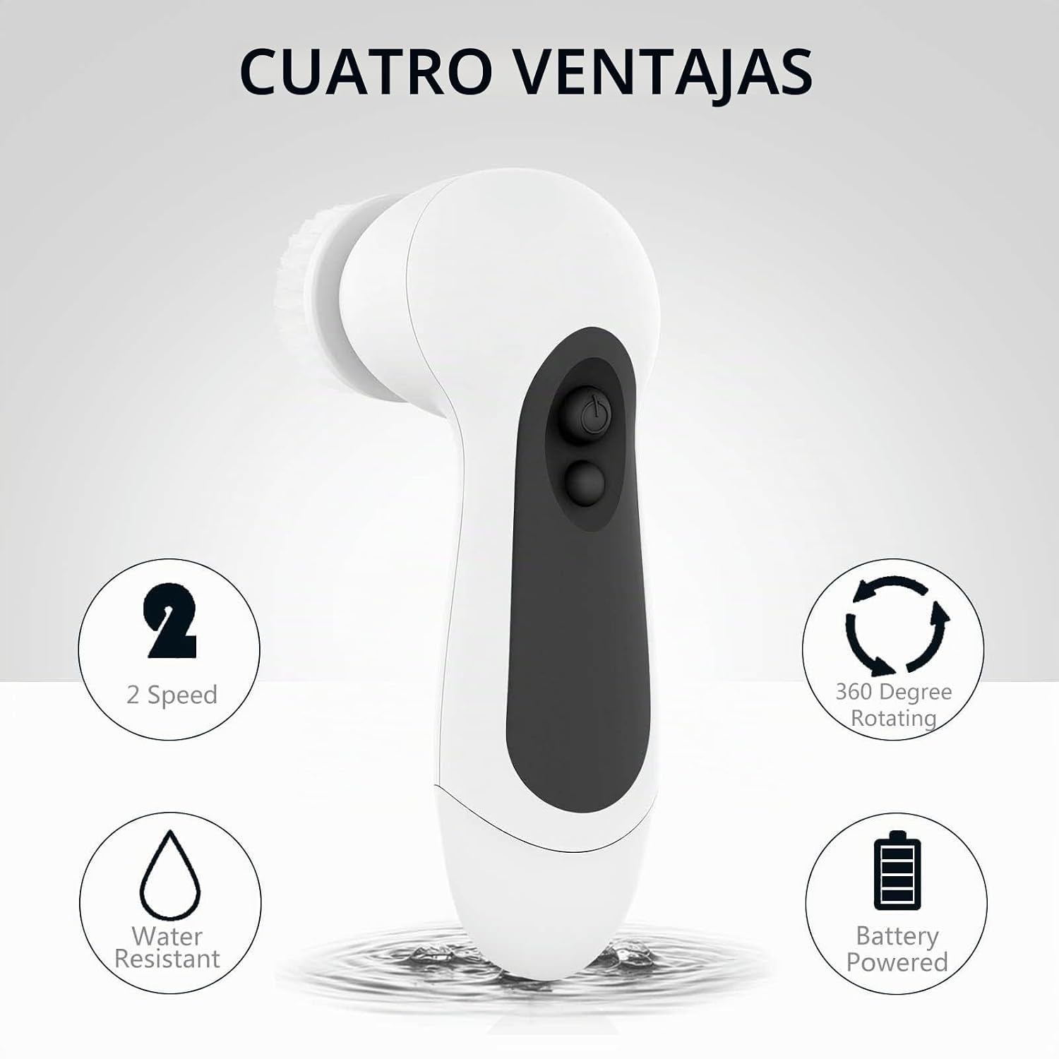 CEPILLO FACIAL ELÉCTRICO CLSEVXY CON 5 CABEZALES EXFOLIANTES WATERPROOF - 3