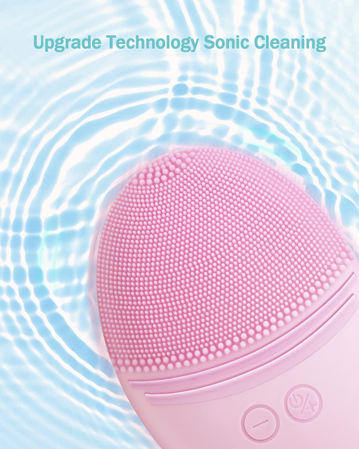 CEPILLO FACIAL DE SILICONA EZBASICS IPX7 WATERPROOF ROSA - 2