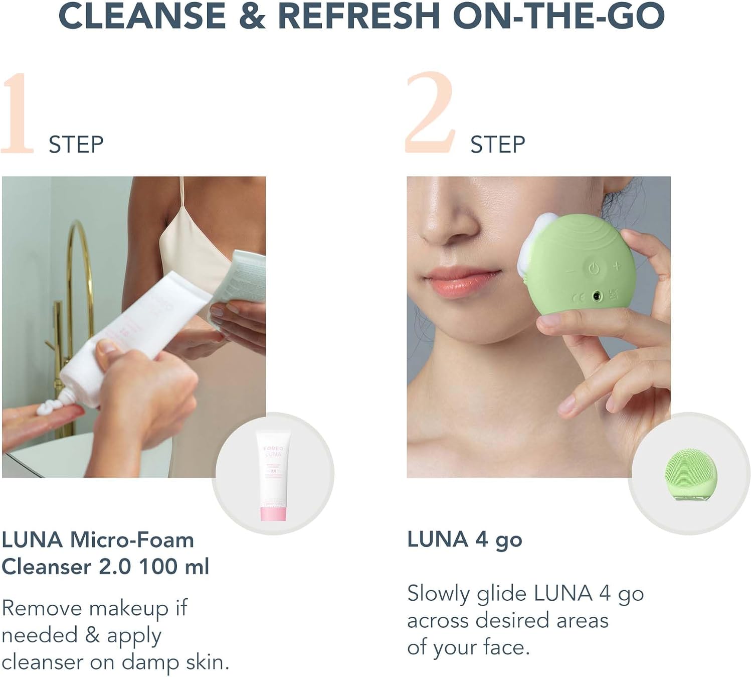 CEPILLO LIMPIADOR FACIAL FOREO LUNA 4 GO CON LIMPIADOR FACIAL MICRO-FOAM 2.0 - 2