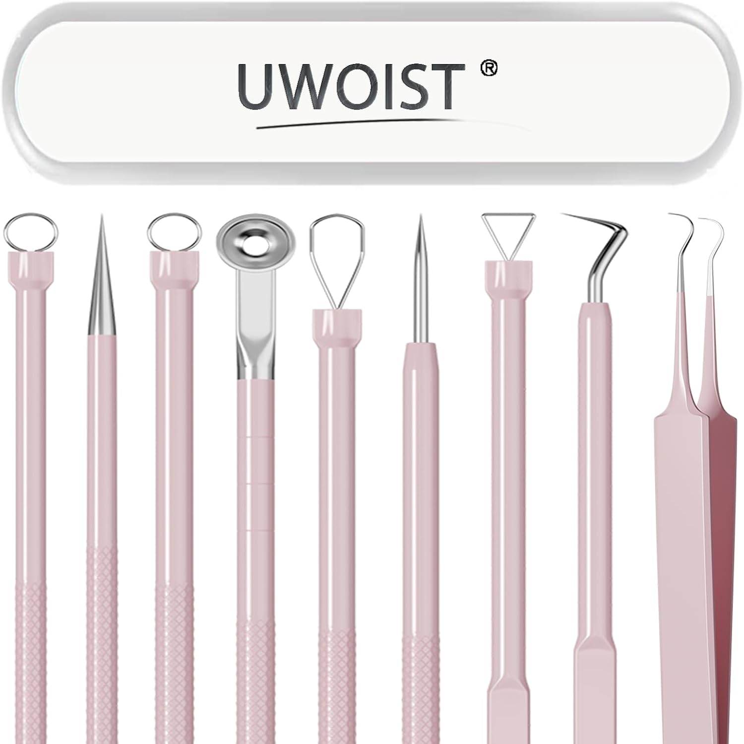 KIT DE HERRAMIENTAS PARA EXTRACCIÓN DE PUNTOS NEGROS UWOIST 5 PIEZAS COLOR ROSA - 1