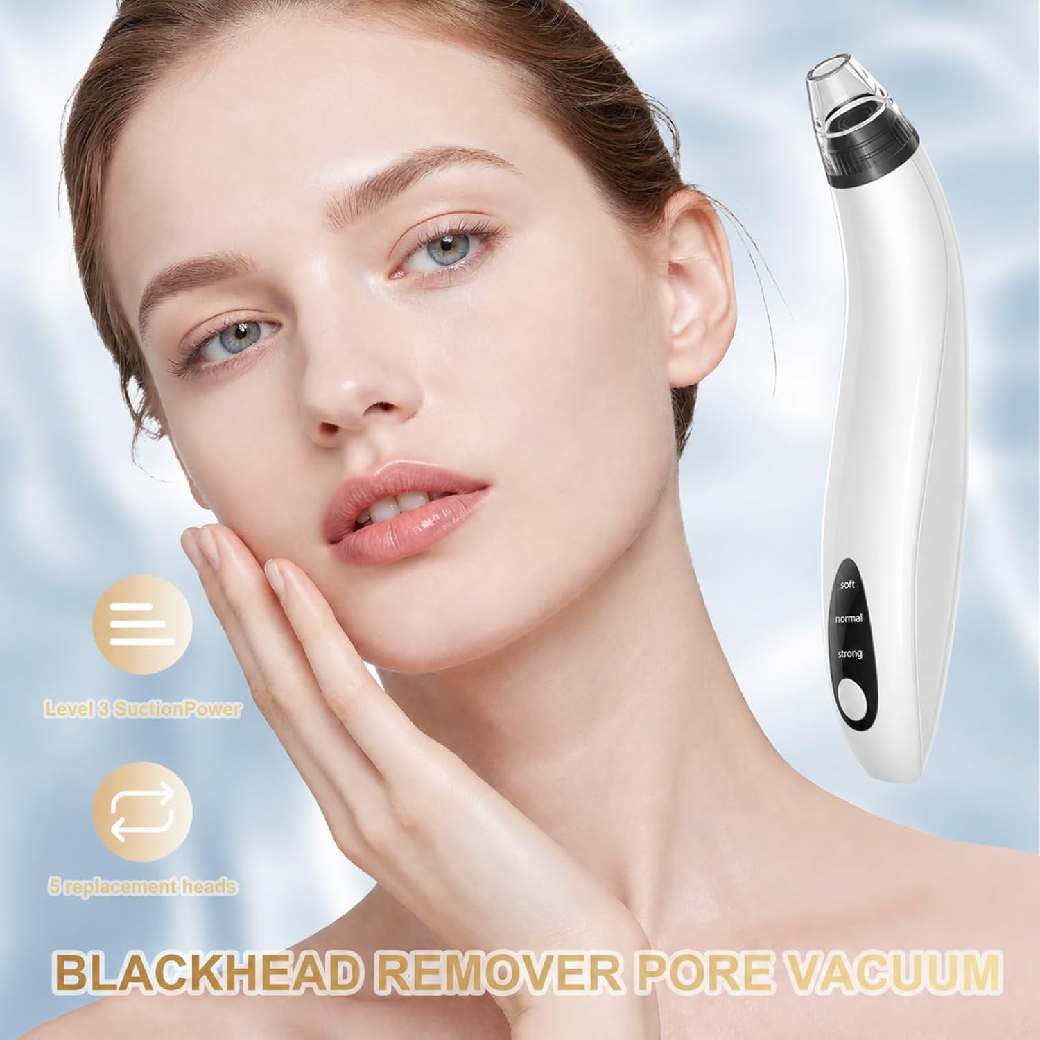 EXTRACTOR DE PUNTOS NEGROS AOOEOU ELÉCTRICO CON SUCCIÓN AJUSTABLE BLANCO - 2