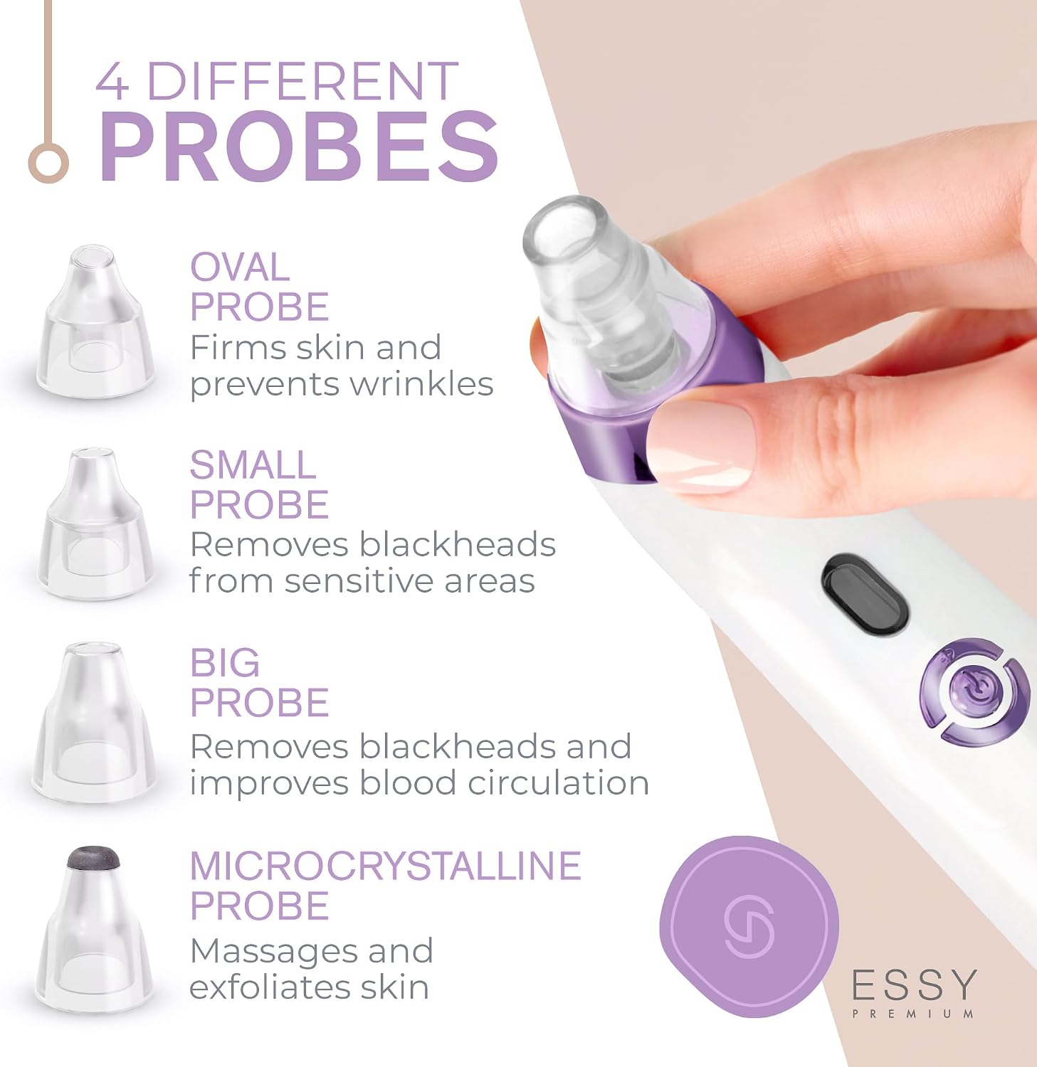 REMOVEDOR DE PUNTOS NEGROS ESSY MODELO BLACKHEAD REMOVER MORADO - 4