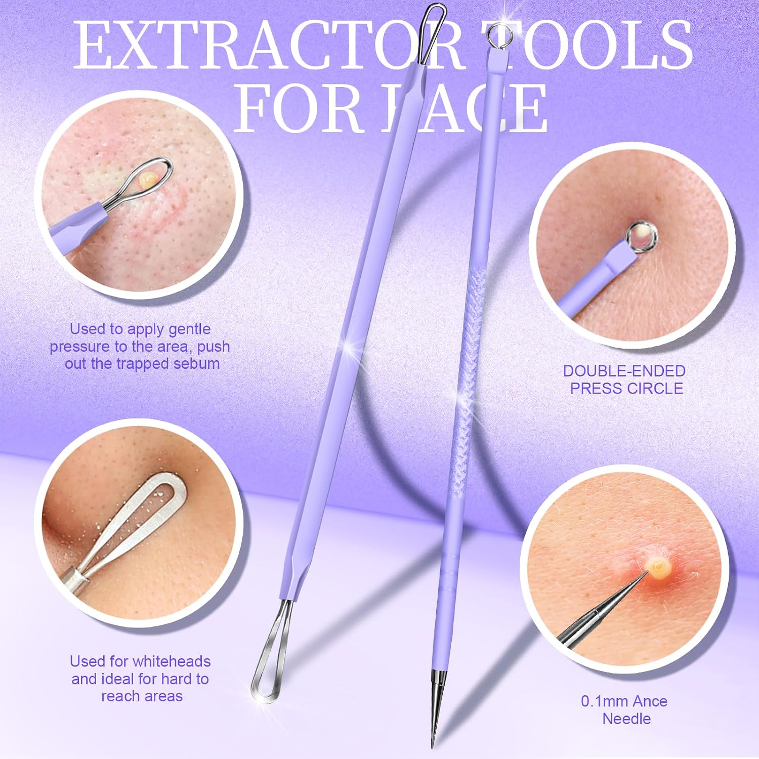 KIT DE HERRAMIENTAS PARA ESPINILLAS TEENITOR CON EXTRACTOR DE PUNTOS NEGROS Y PINZAS PARA VELLOS ENCARNADOS - 5