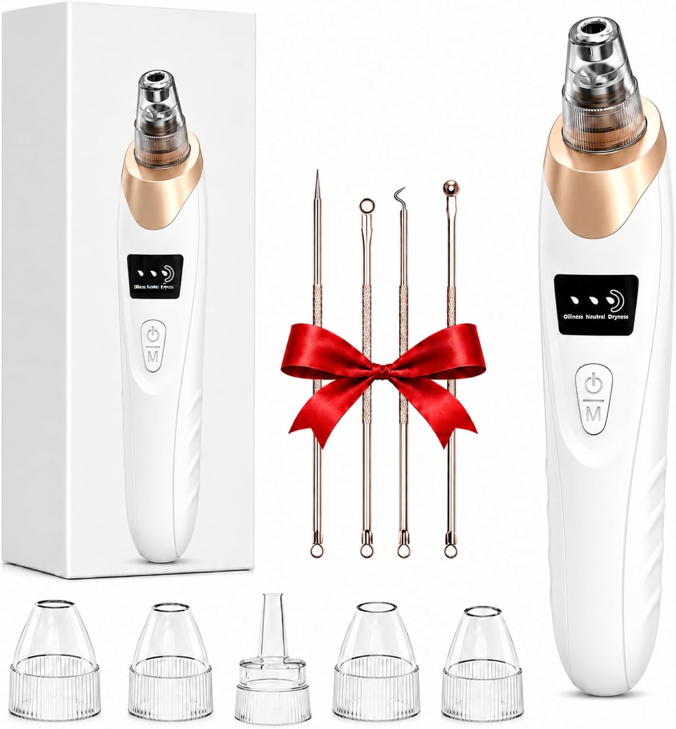 EXTRACTOR DE PUNTOS NEGROS AOOEOU ELÉCTRICO CON SUCCIÓN AJUSTABLE DORADO - 1