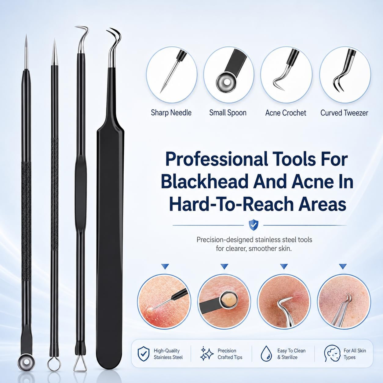 KIT DE HERRAMIENTAS PARA ESPINILLAS MENOLY 10 PIEZAS CON ESTUCHE DE CUERO - 3