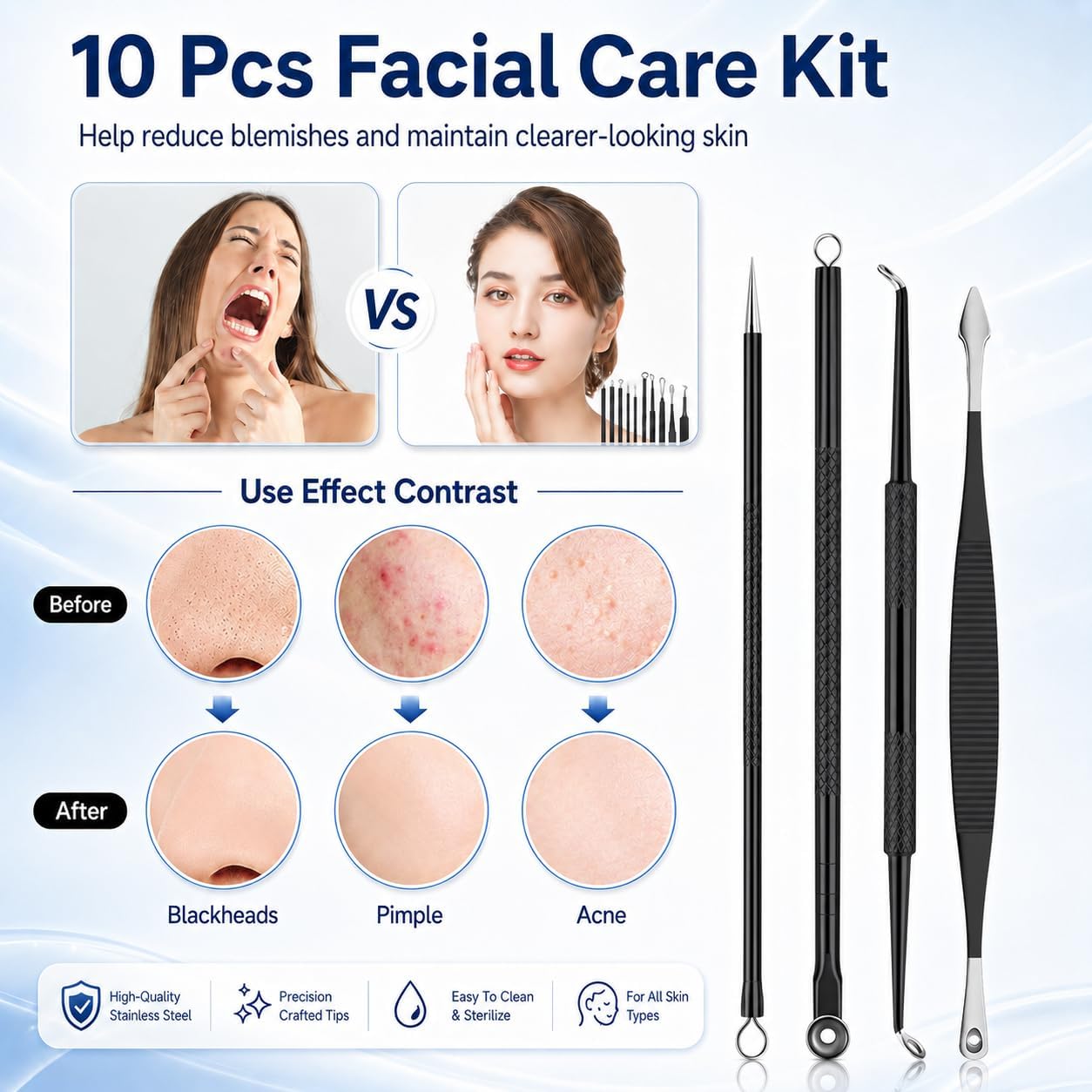 KIT DE HERRAMIENTAS PARA ESPINILLAS MENOLY 10 PIEZAS CON ESTUCHE DE CUERO - 4