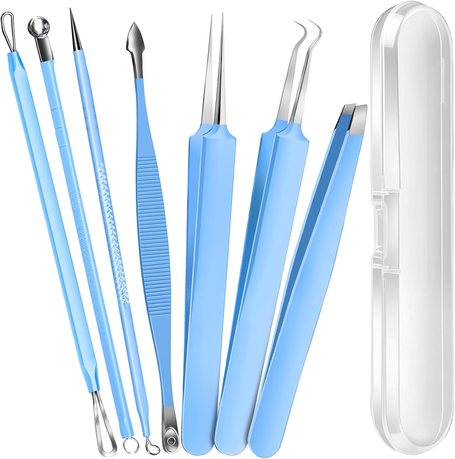 KIT DE 7 HERRAMIENTAS PROFESIONALES PARA EXTRACCIÓN DE PUNTOS NEGROS TEENITOR AZUL CLARO - 1