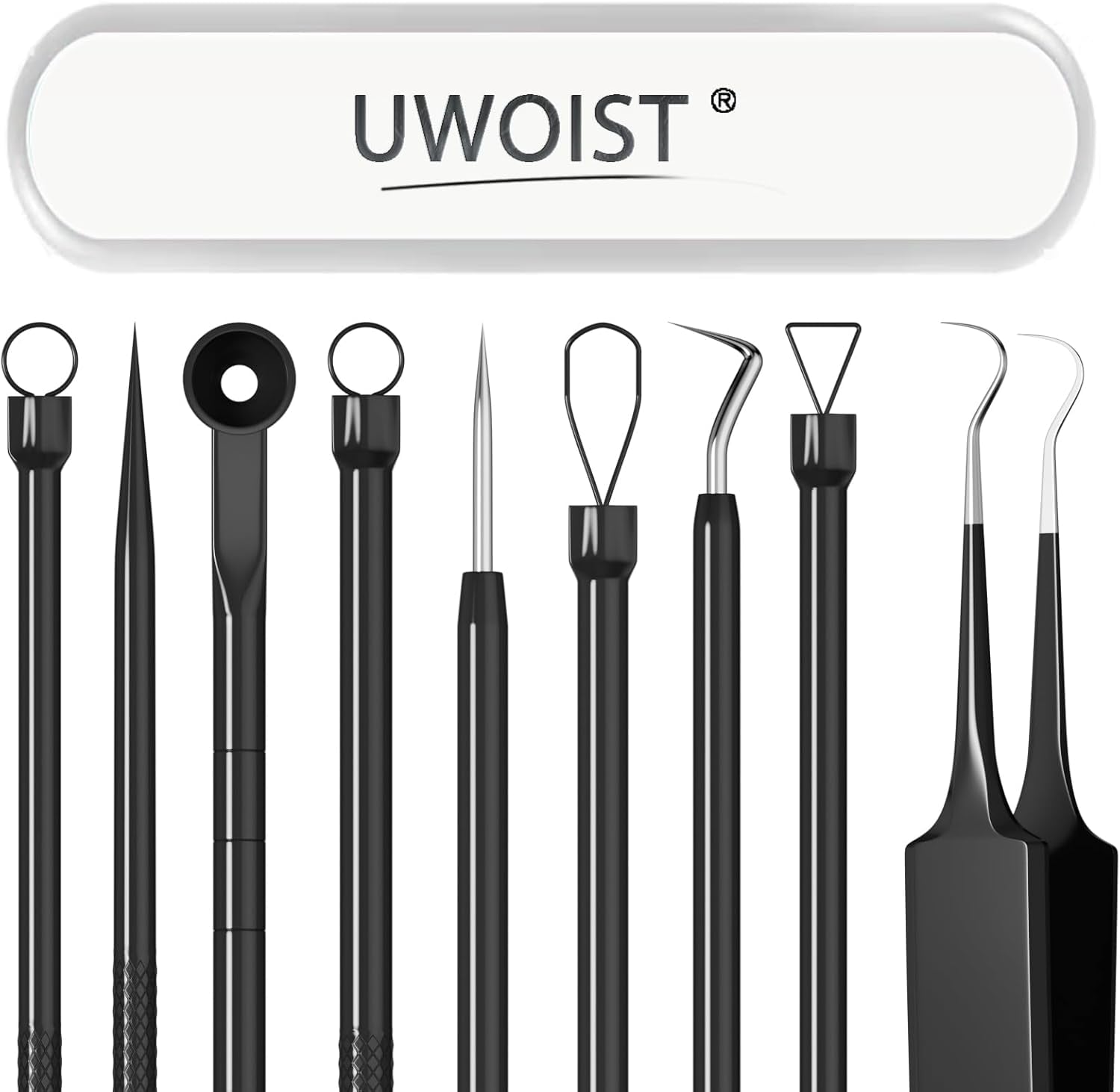 KIT EXTRACTOR DE PUNTOS NEGROS UWOIST 9 PUNTAS CON ESTUCHE PORTÁTIL - 1