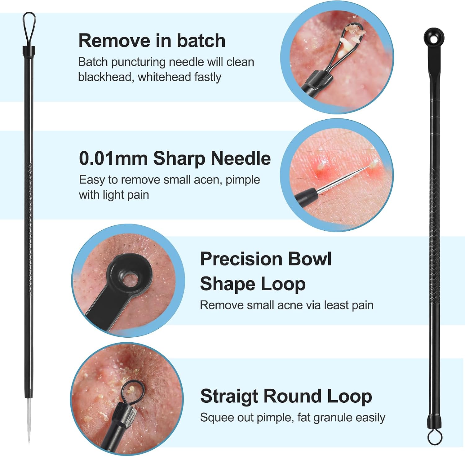 KIT EXTRACTOR DE PUNTOS NEGROS UWOIST 9 PUNTAS CON ESTUCHE PORTÁTIL - 4
