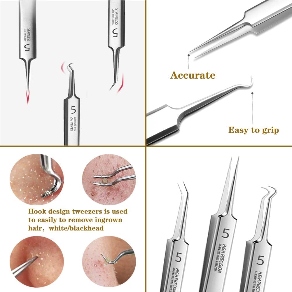 EXTRACTOR PROFESIONAL DE PUNTOS NEGROS BLAAROOM KIT 3 PIEZAS ACERO INOXIDABLE - 4