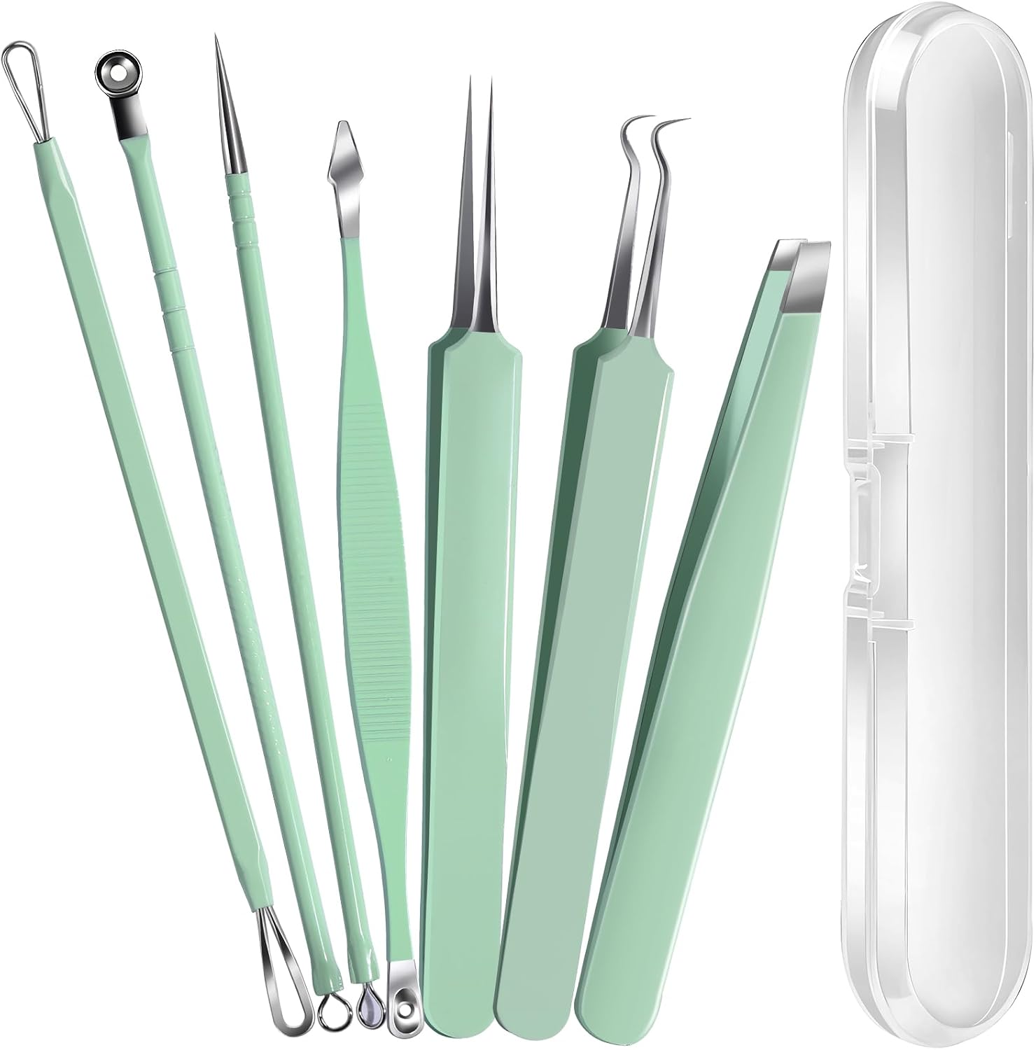 KIT DE 7 HERRAMIENTAS PARA EXTRACCIÓN DE PUNTOS NEGROS TEENITOR VERDE CLARO - 1