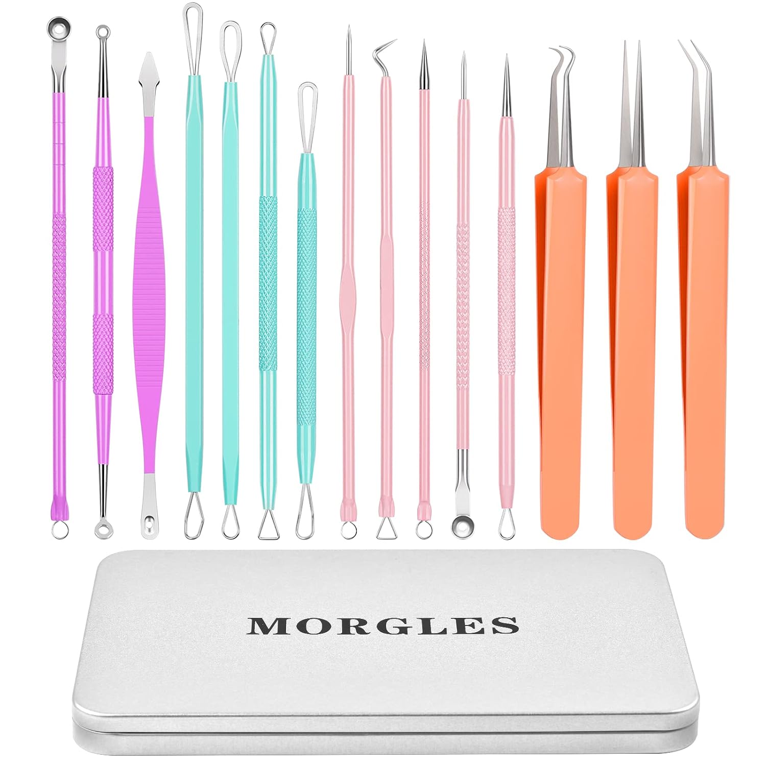 KIT DE HERRAMIENTAS PARA ELIMINAR PUNTOS NEGROS MORGLES 15 PIEZAS - 1