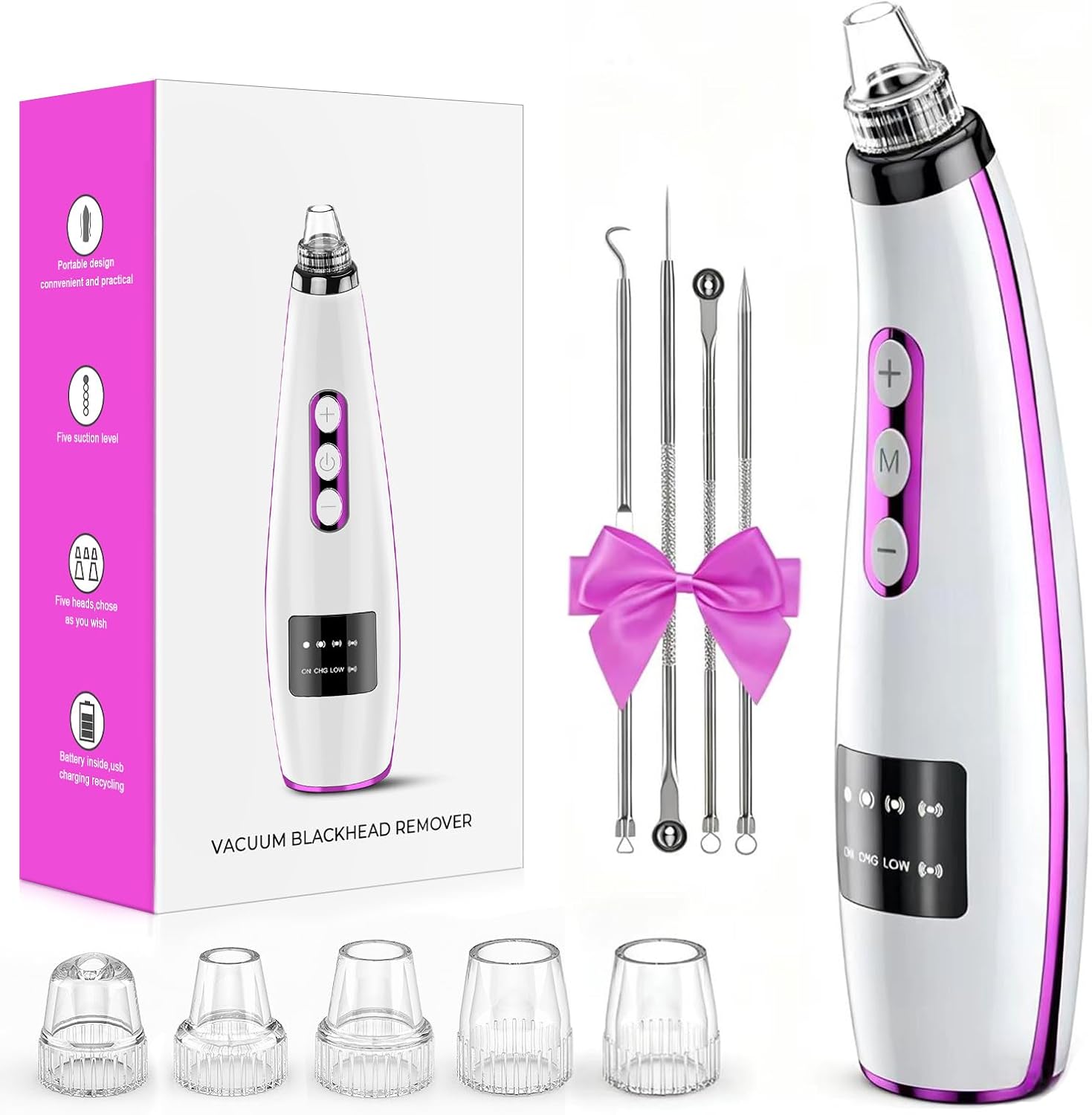 EXTRACTOR DE PUNTOS NEGROS FREESHOW CON 5 NIVELES DE SUCCIÓN Y 5 CABEZALES - 1