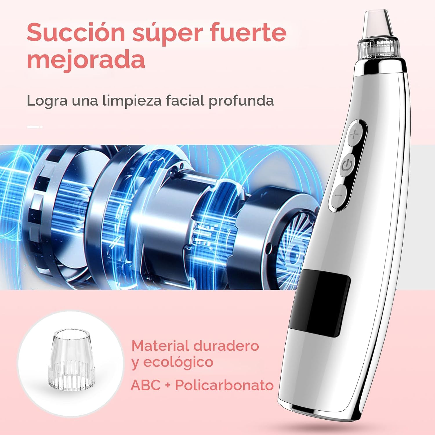 REMOVEDOR DE PUNTOS NEGROS FREESHOW RECARGABLE USB CON SUCCIÓN AJUSTABLE - 2