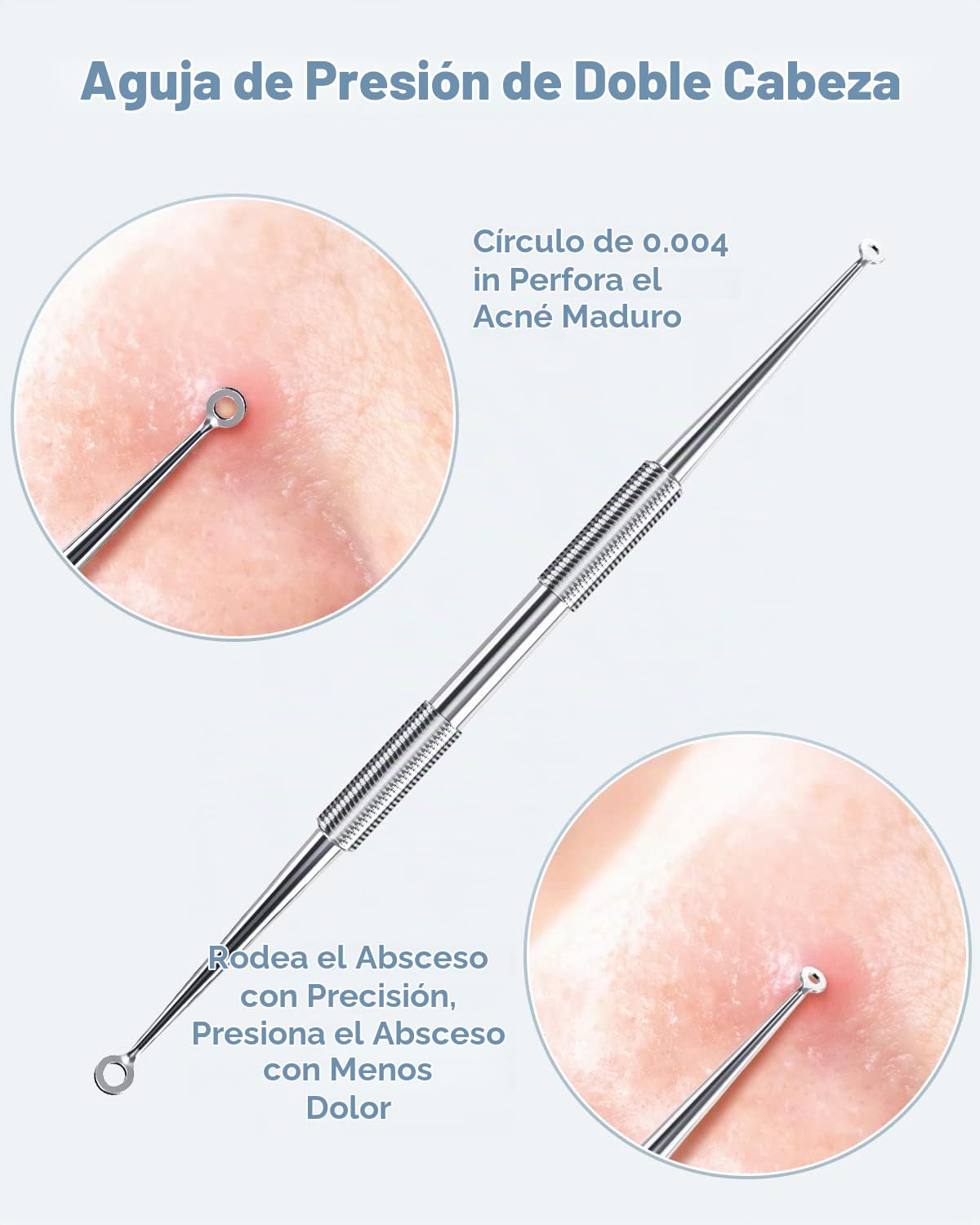 EXTRACTOR DE PUNTOS NEGROS TAYTHI KIT 5 PIEZAS ACERO INOXIDABLE NEGRO - 5