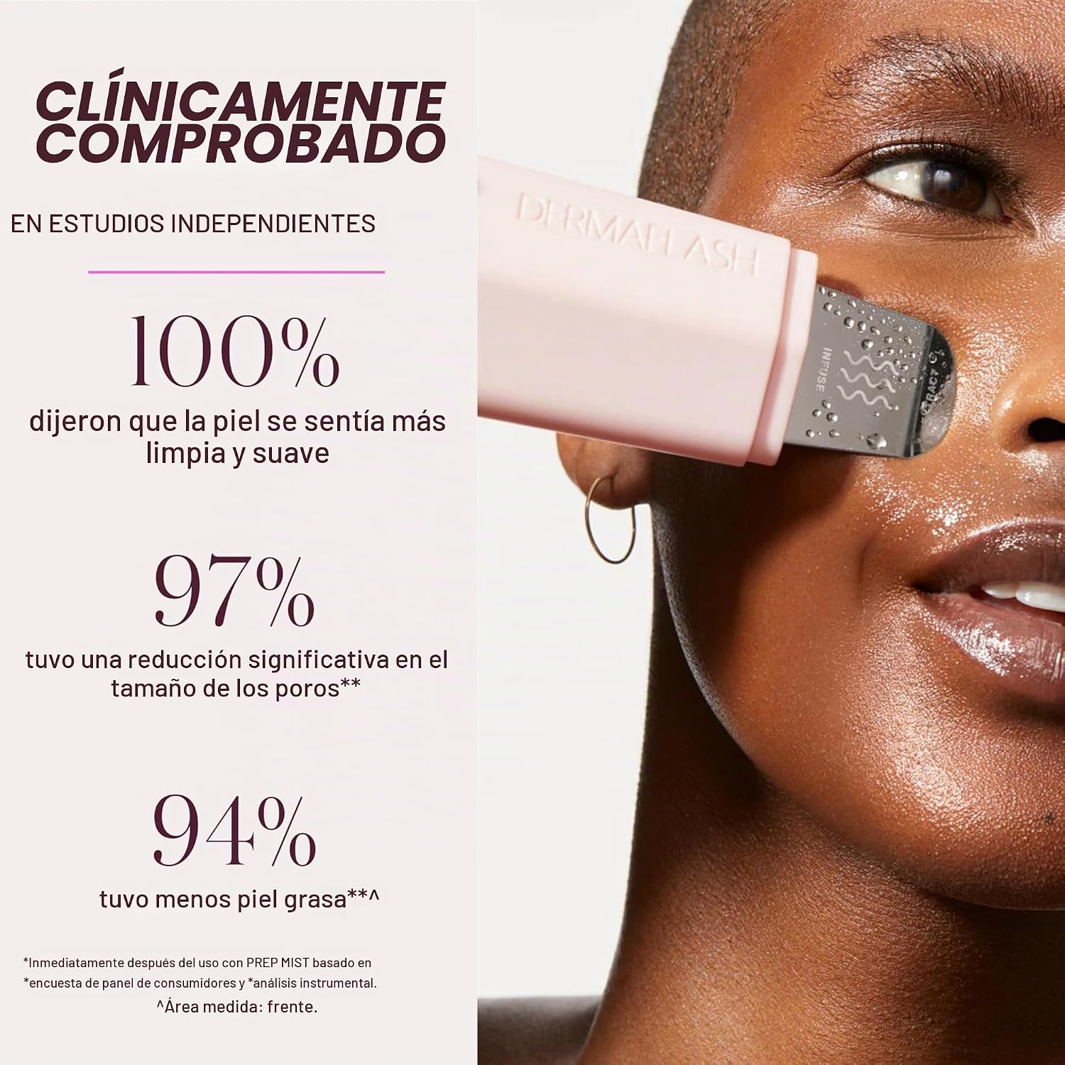 DISPOSITIVO PARA CUIDADO FACIAL DERMAFLASH DERMAPORE+ ULTRASÓNICO 2 EN 1 BLUSH - 4