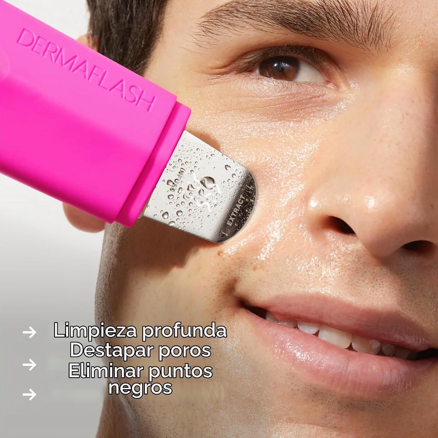 DISPOSITIVO PARA CUIDADO FACIAL DERMAFLASH DERMAPORE+ ULTRASONIDO 2 EN 1 ROSA POP - 3