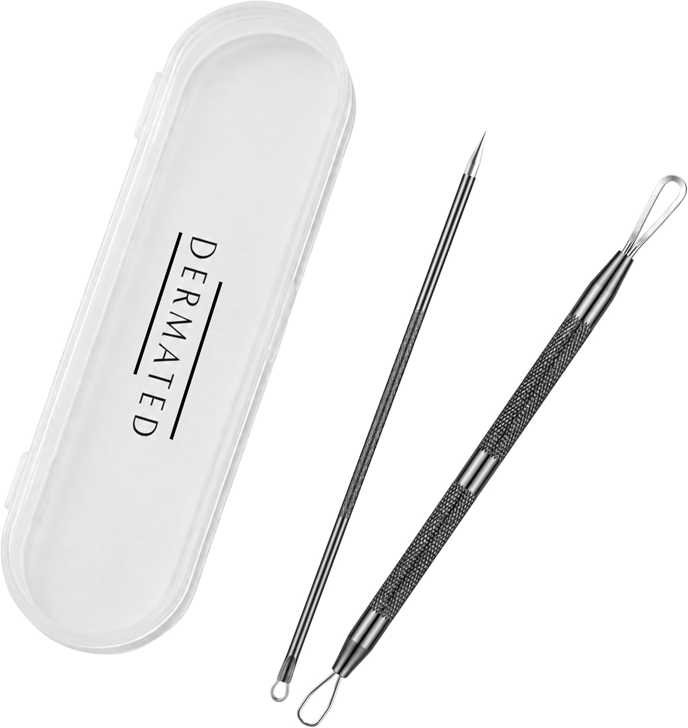 EXTRACTOR DE ESPINILLAS DERMATED 2 PIEZAS ACERO INOXIDABLE 410 - 1