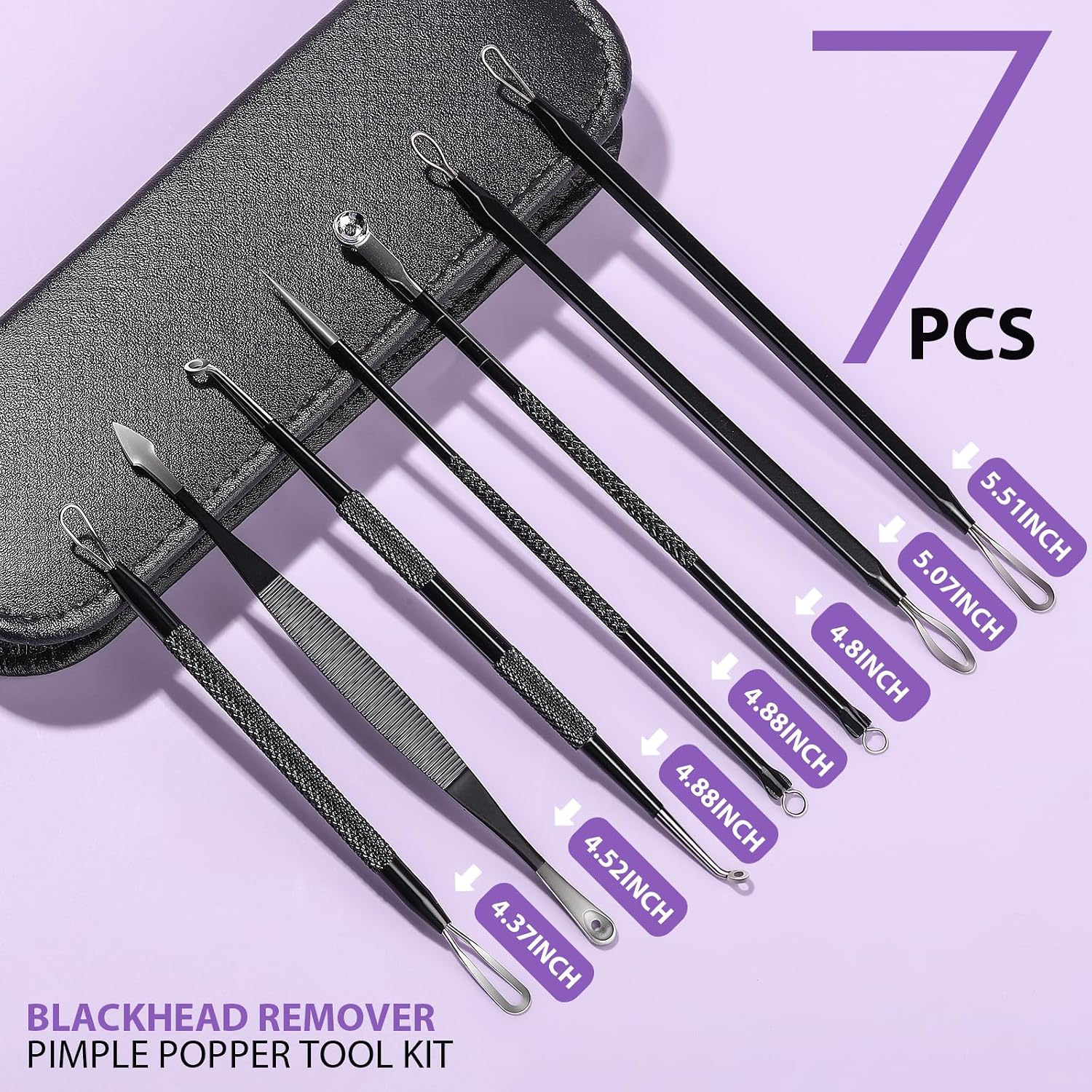KIT DE HERRAMIENTAS PARA ELIMINAR PUNTOS NEGROS TEENITOR 7 EN 1 ACERO INOXIDABLE - 2