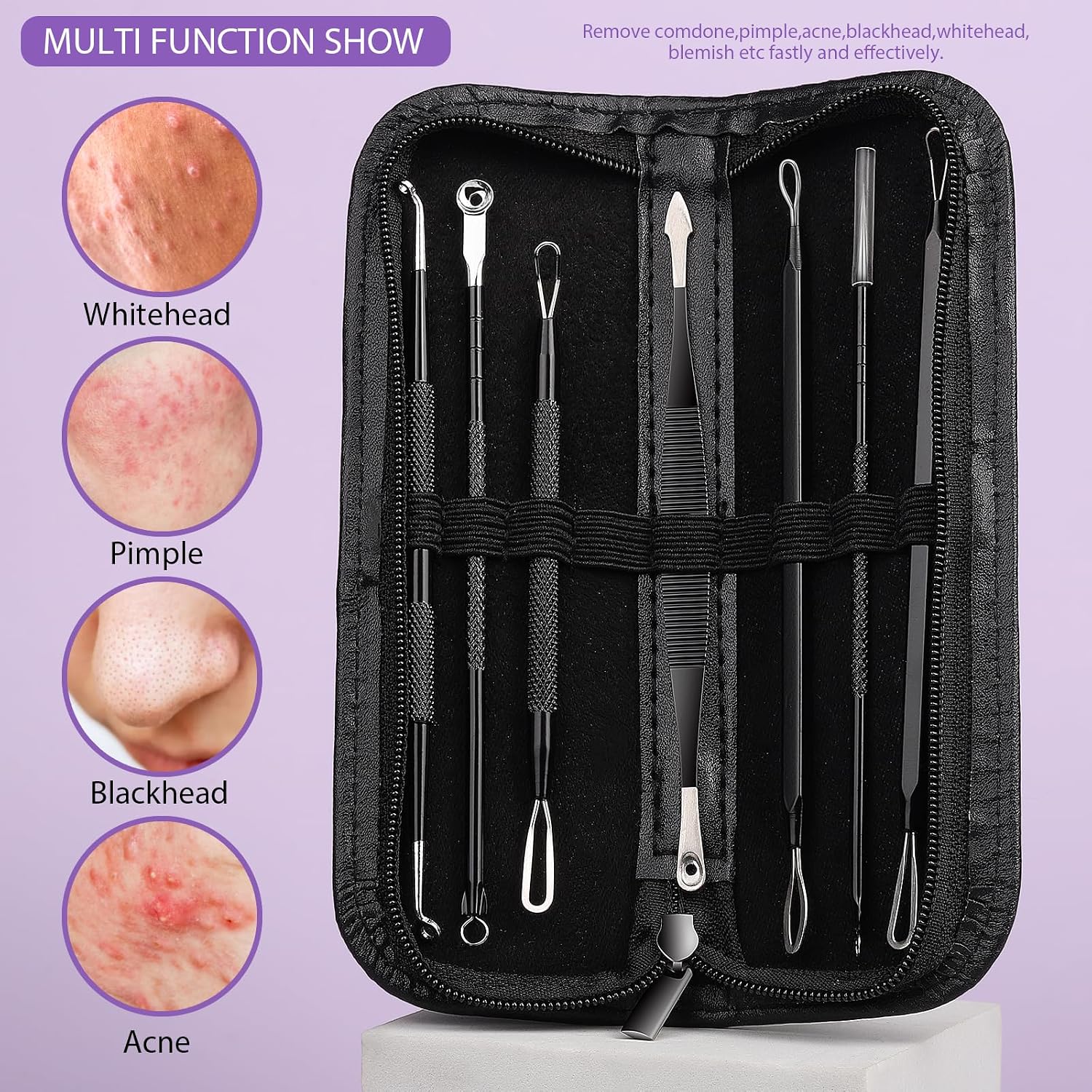KIT DE HERRAMIENTAS PARA ELIMINAR PUNTOS NEGROS TEENITOR 7 EN 1 ACERO INOXIDABLE - 5