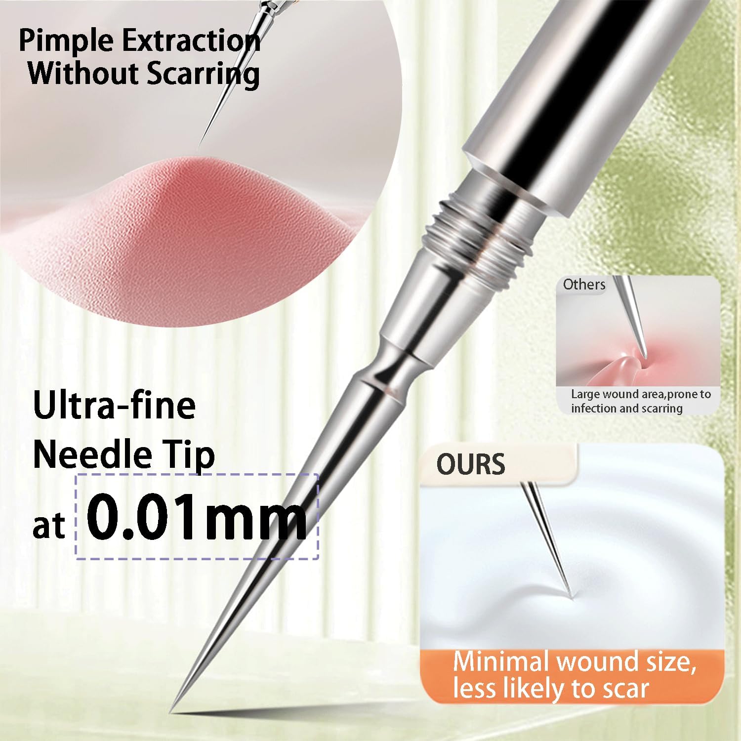 EXTRACTOR DE ACNÉ PROFESIONAL SESTBALL 2 EN 1 ACERO INOXIDABLE MORADO - 3