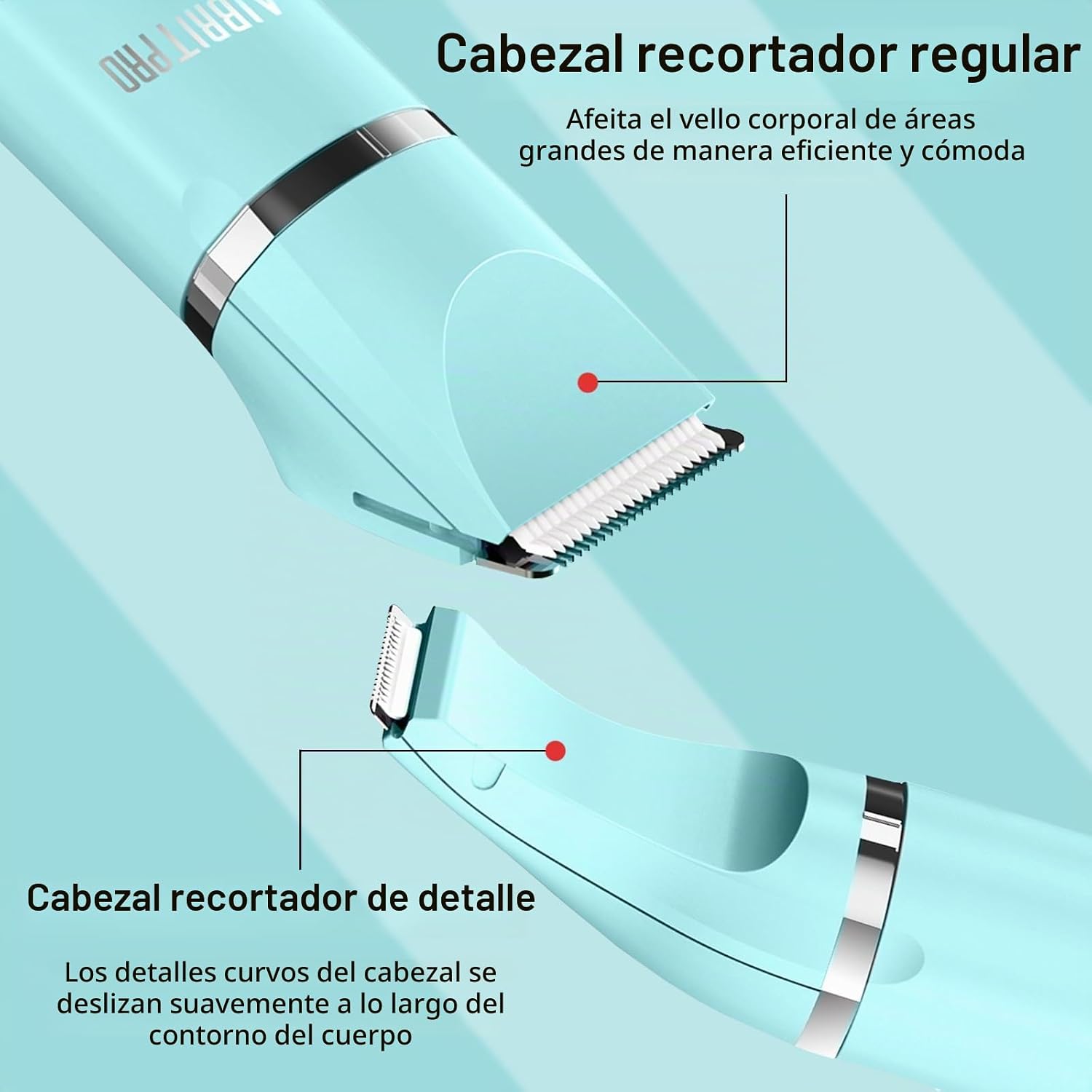 MÁQUINA PARA AFEITAR AIBRIT PRO BIKINI ELÉCTRICA 2 EN 1 AZUL - 3