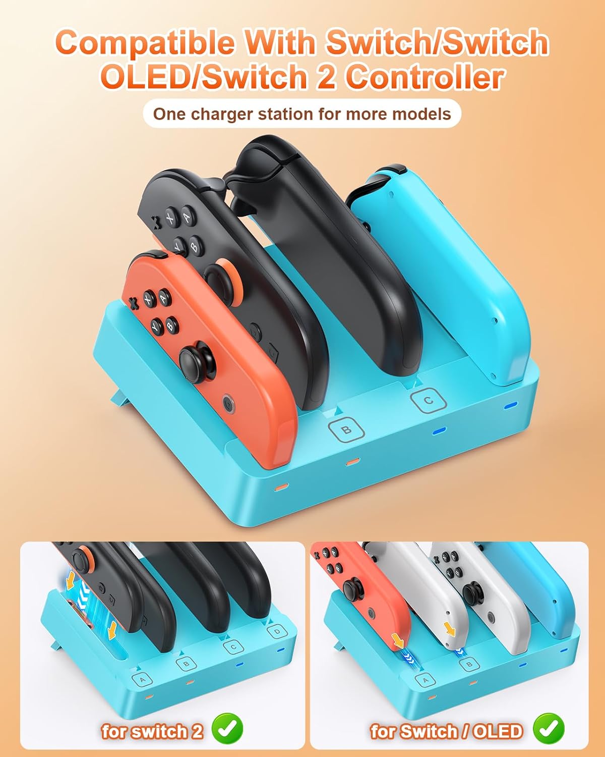 BASE CARGADORA PARA CONTROLES FYOUNG SWITCH 2/1 COMPATIBLE JOYCON - 2