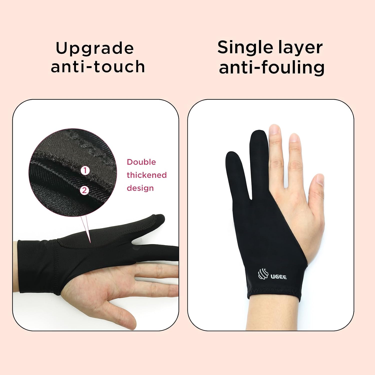 GUANTE PARA DIBUJO UGEE ARTIST GLOVE DOBLE ACOLCHADO TALLA S - 4