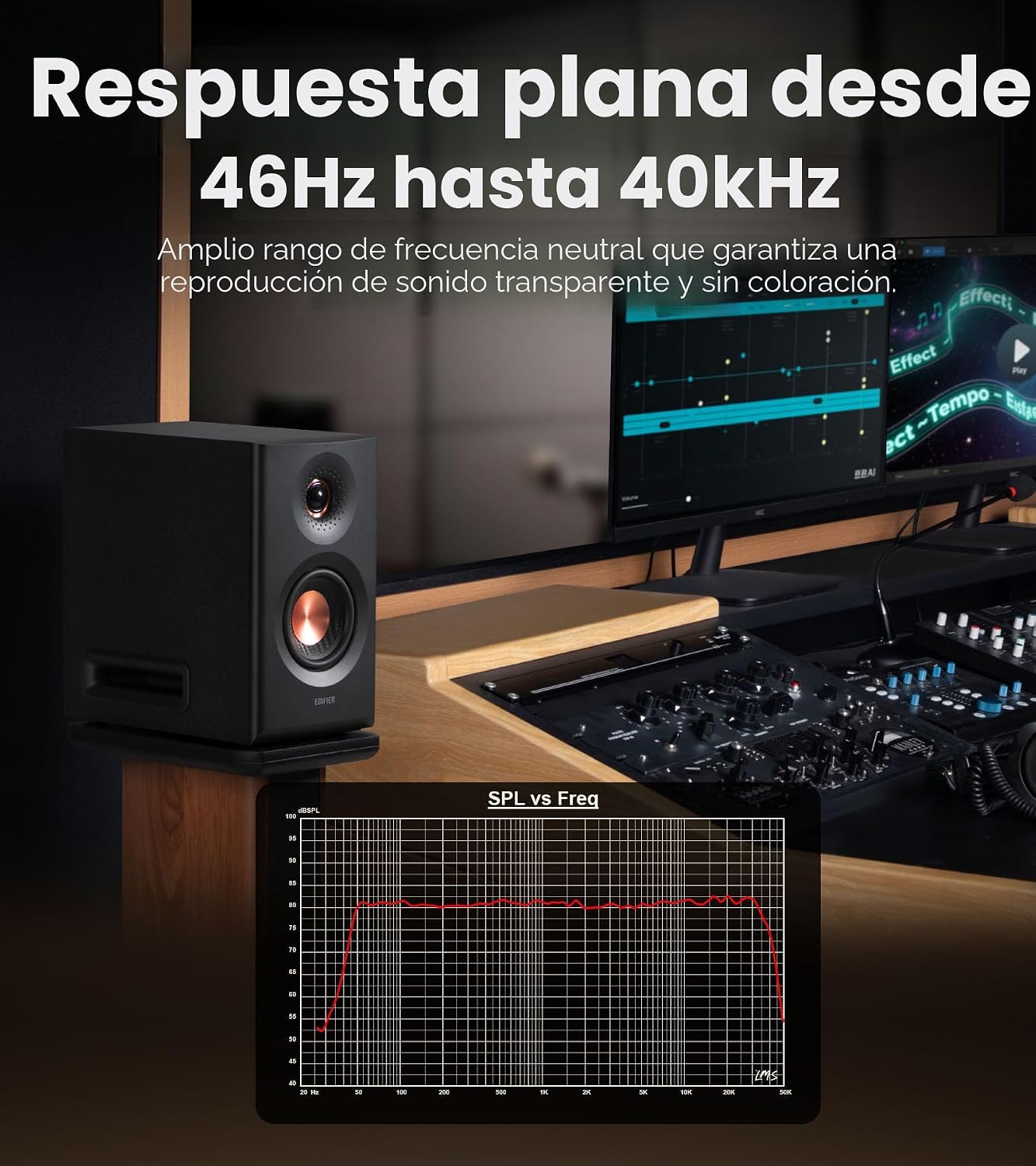 MONITORES DE ESTUDIO EDIFIER MR5 2.0 110W BLANCO - 4