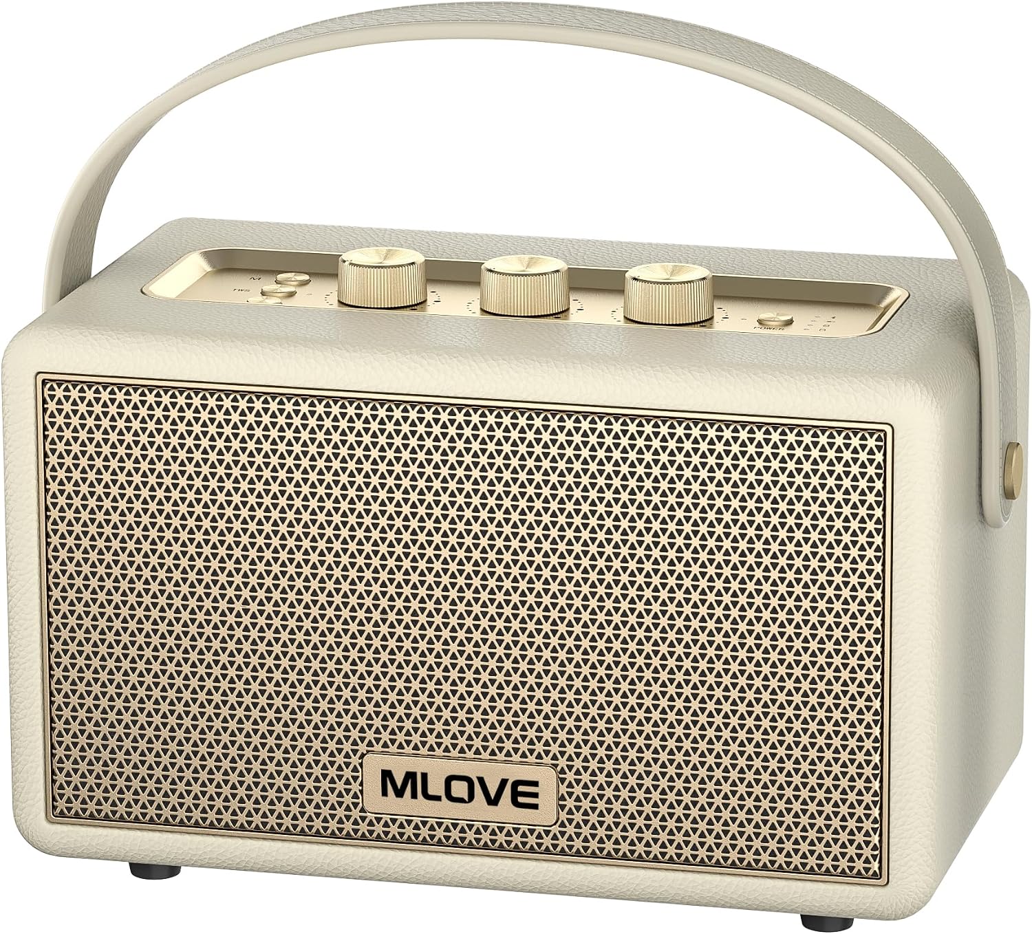 PARLANTE PORTÁTIL MLOVE A200 BLUETOOTH RETRO BLANCO CON CORREA - 1