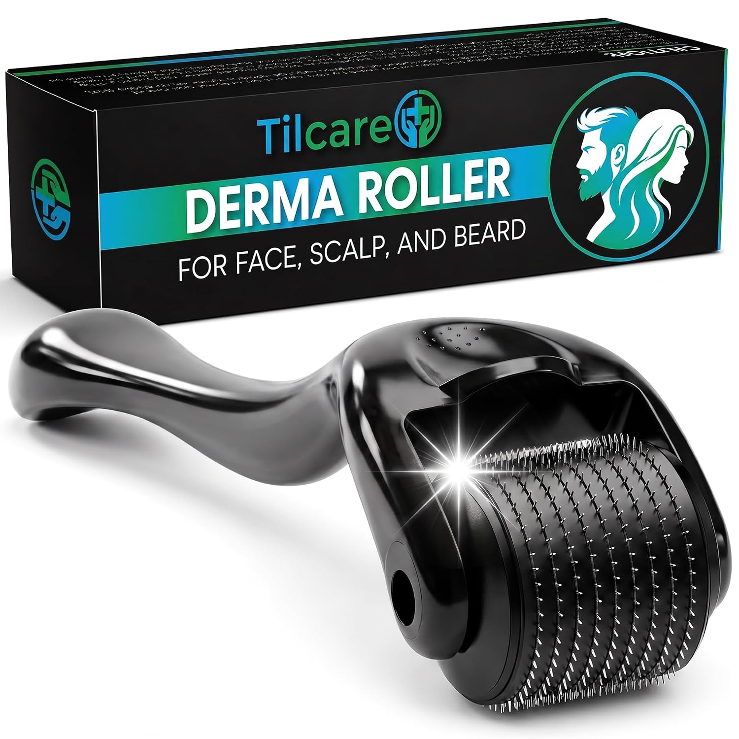 RODILLO DERMA PARA BARBA Y CABELLO TILCARE 0.25MM TITANIO - 1