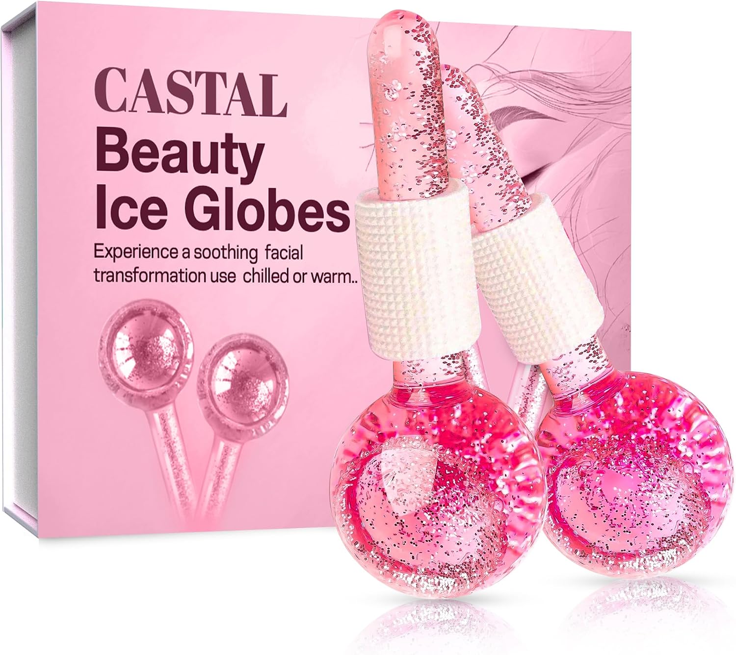 GLOBOS DE HIELO PARA ROSTRO CASTAL BLUE 2 UNIDADES COLOR ROSA - 1