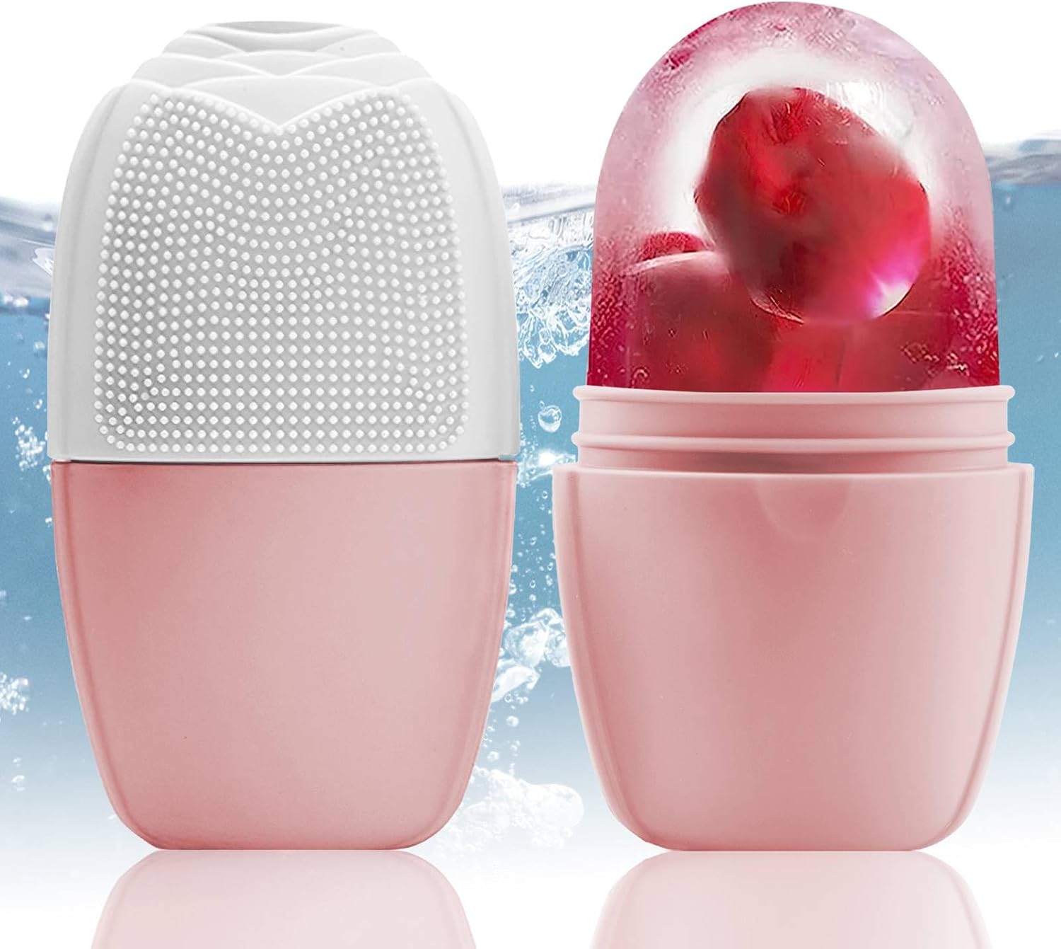 RODILLO DE HIELO PARA ROSTRO XHJRI ROSA Y BLANCO - 1