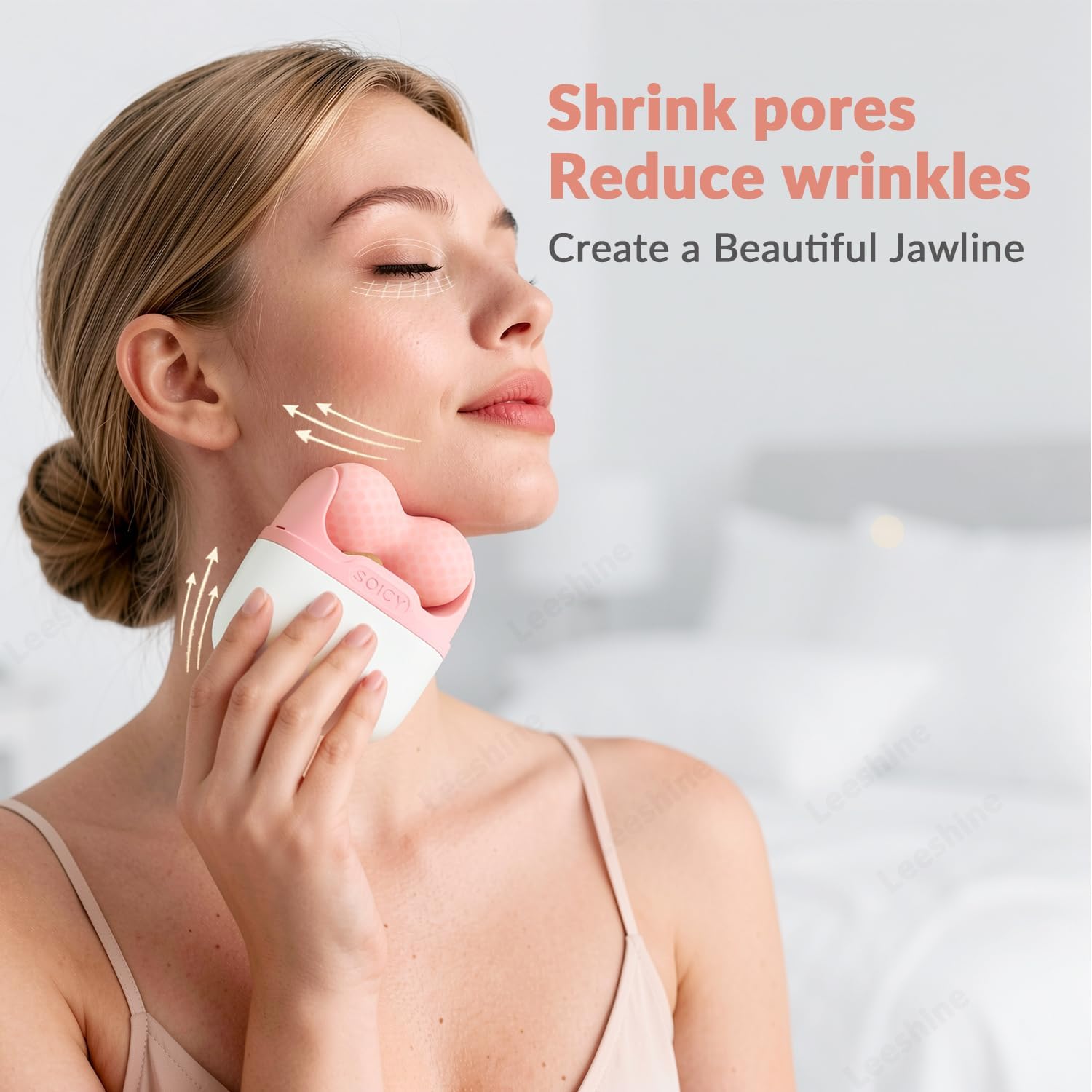 RODILLO FACIAL LEESHINE ICE ROLLER SET 2 PIEZAS CON ESTUCHE ROSA - 3