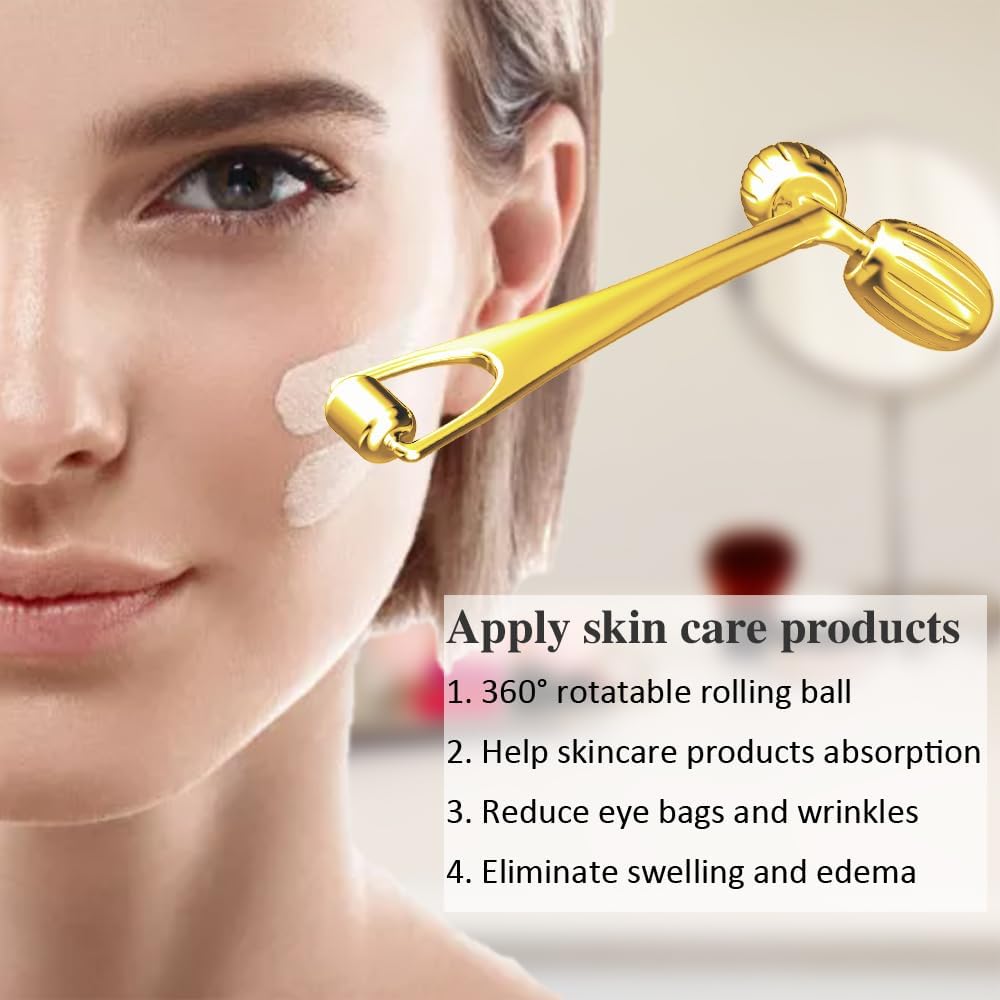 SET DE MASAJE FACIAL YEAMON GUA SHA Y RODILLO DE ACERO INOXIDABLE - 3