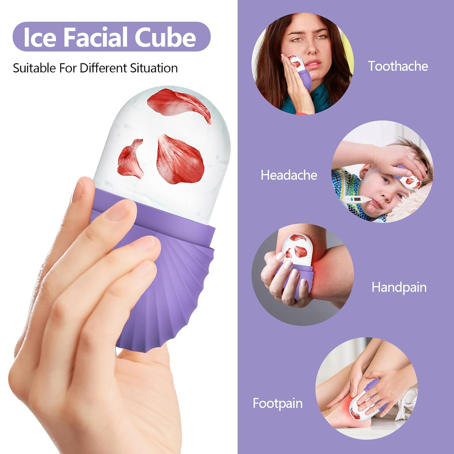 RODILLO DE HIELO PARA ROSTRO Y OJOS ZPU MORADO - 3