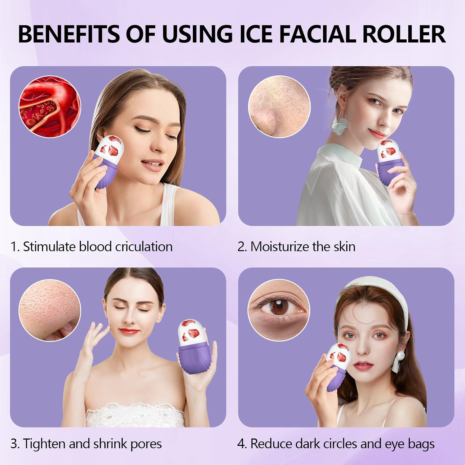 RODILLO DE HIELO PARA ROSTRO Y OJOS ZPU MORADO - 4
