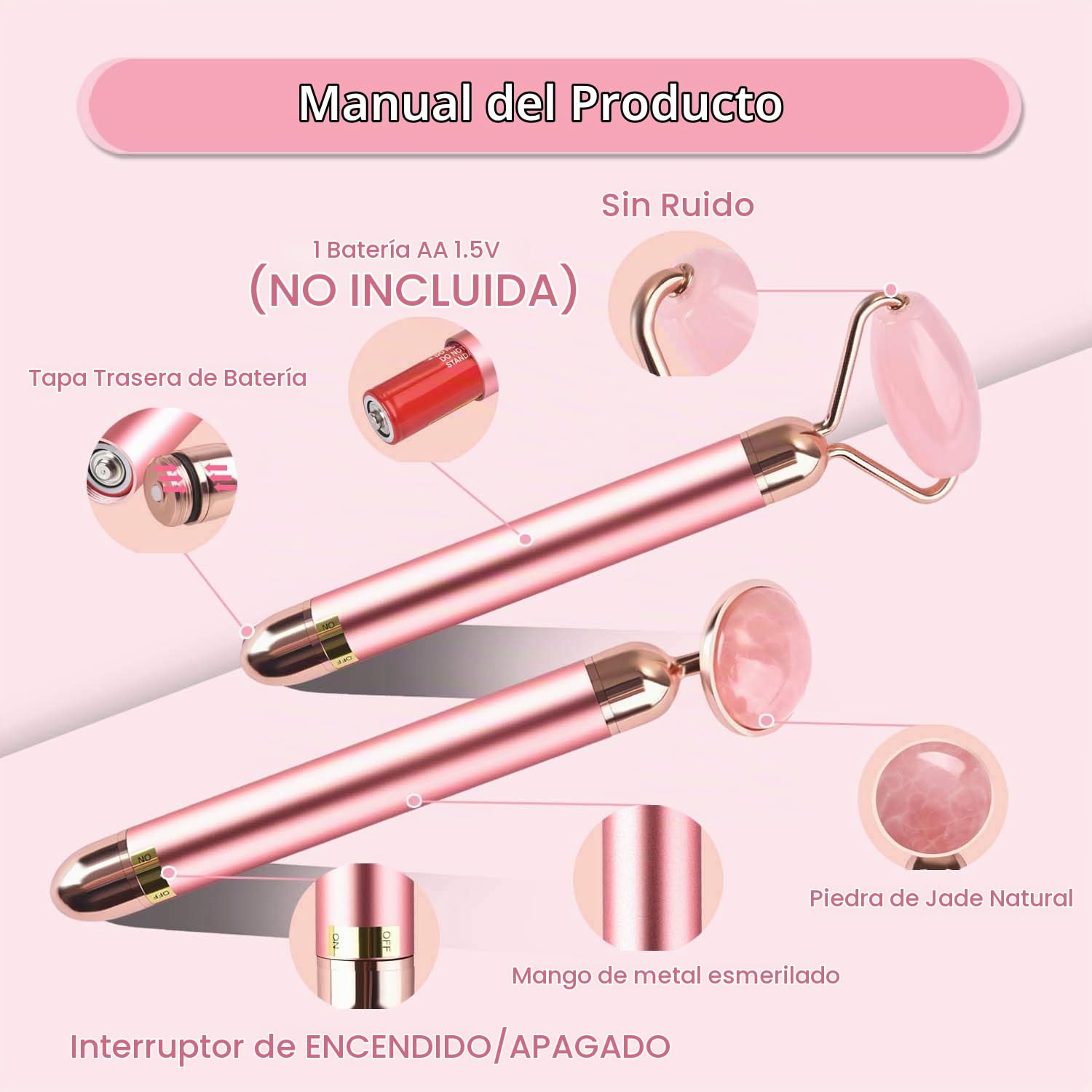MASAJEADOR FACIAL VIBRATORIO 2 EN 1 ZS ZESHIN JADE - 3