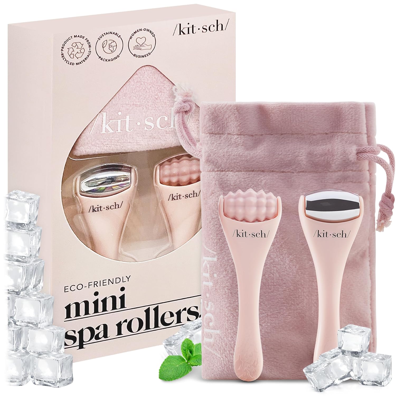 RODILLO FACIAL KITSCH MINI ICE ROLLER PARA ROSTRO COLOR RUBOR - 1