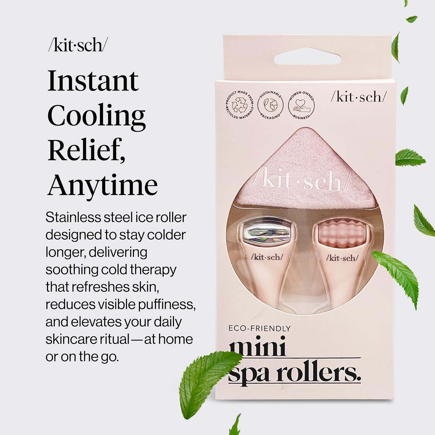 RODILLO FACIAL KITSCH MINI ICE ROLLER PARA ROSTRO COLOR RUBOR - 2
