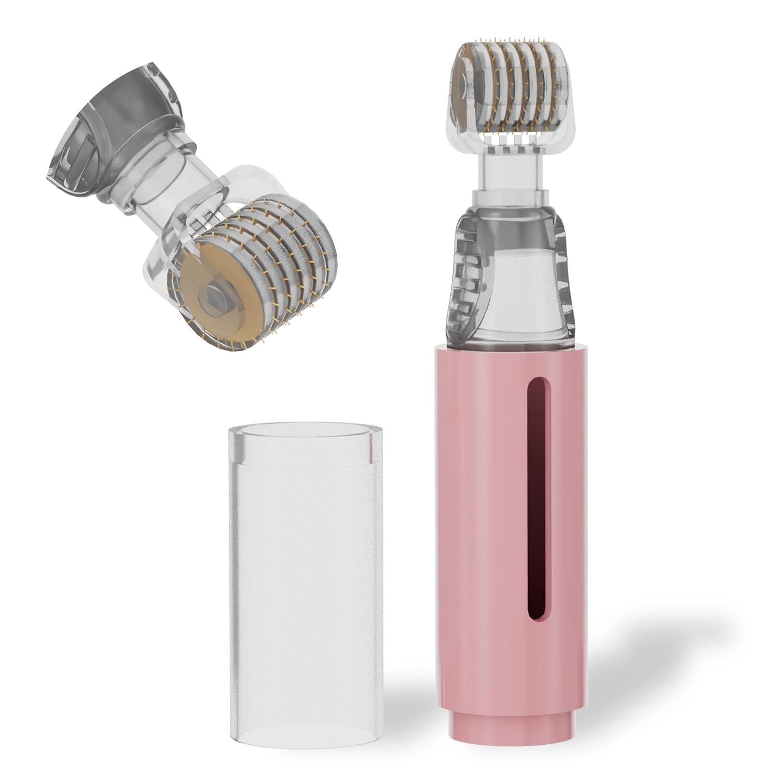 DERMA ROLLER TIDEWISH 105 AGUJAS TITANIO 0.25 MM CON DEPÓSITO PARA SUERO ROSA - 1
