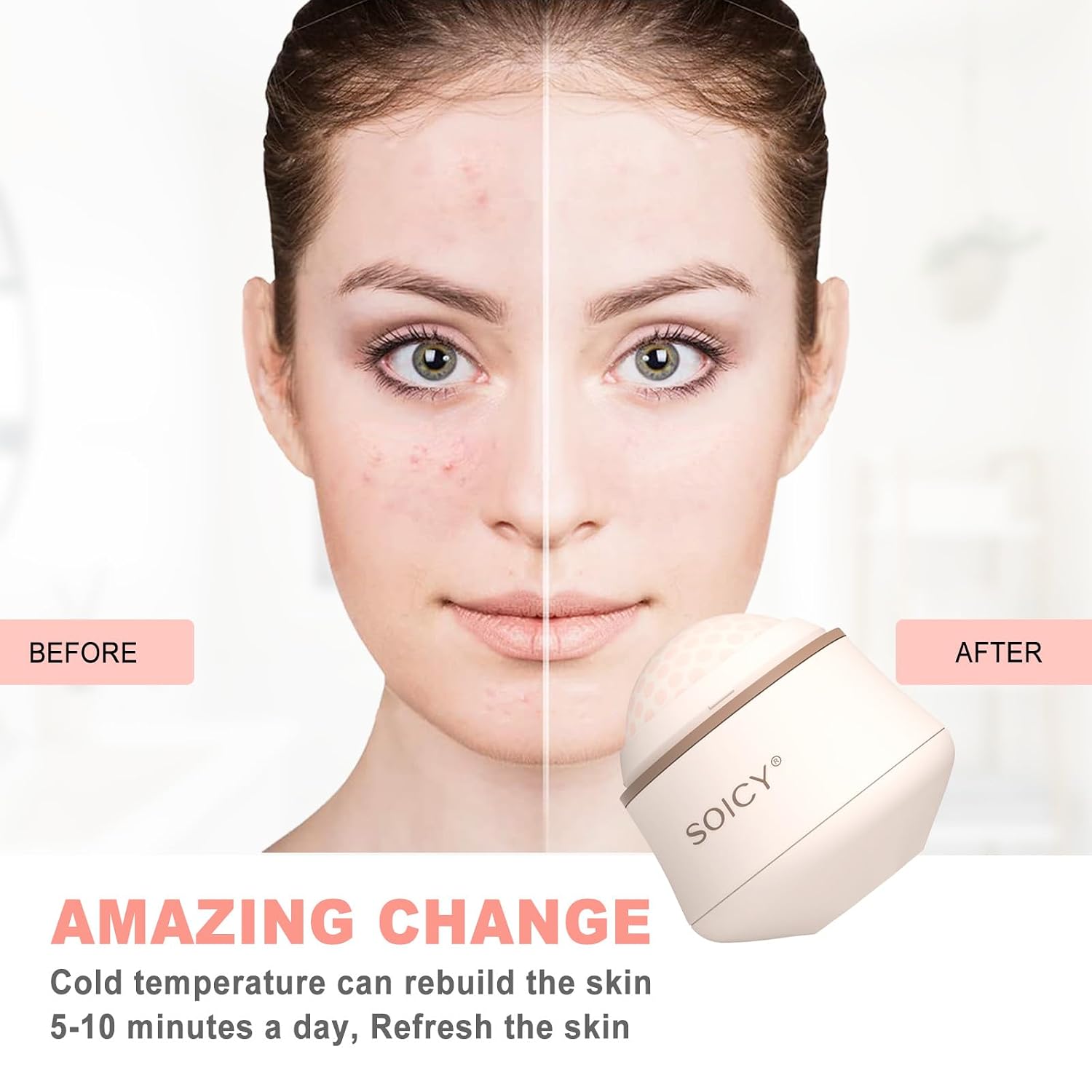 RODILLO DE HIELO PARA ROSTRO Y OJOS LEESHINE S50 ROSA - 4