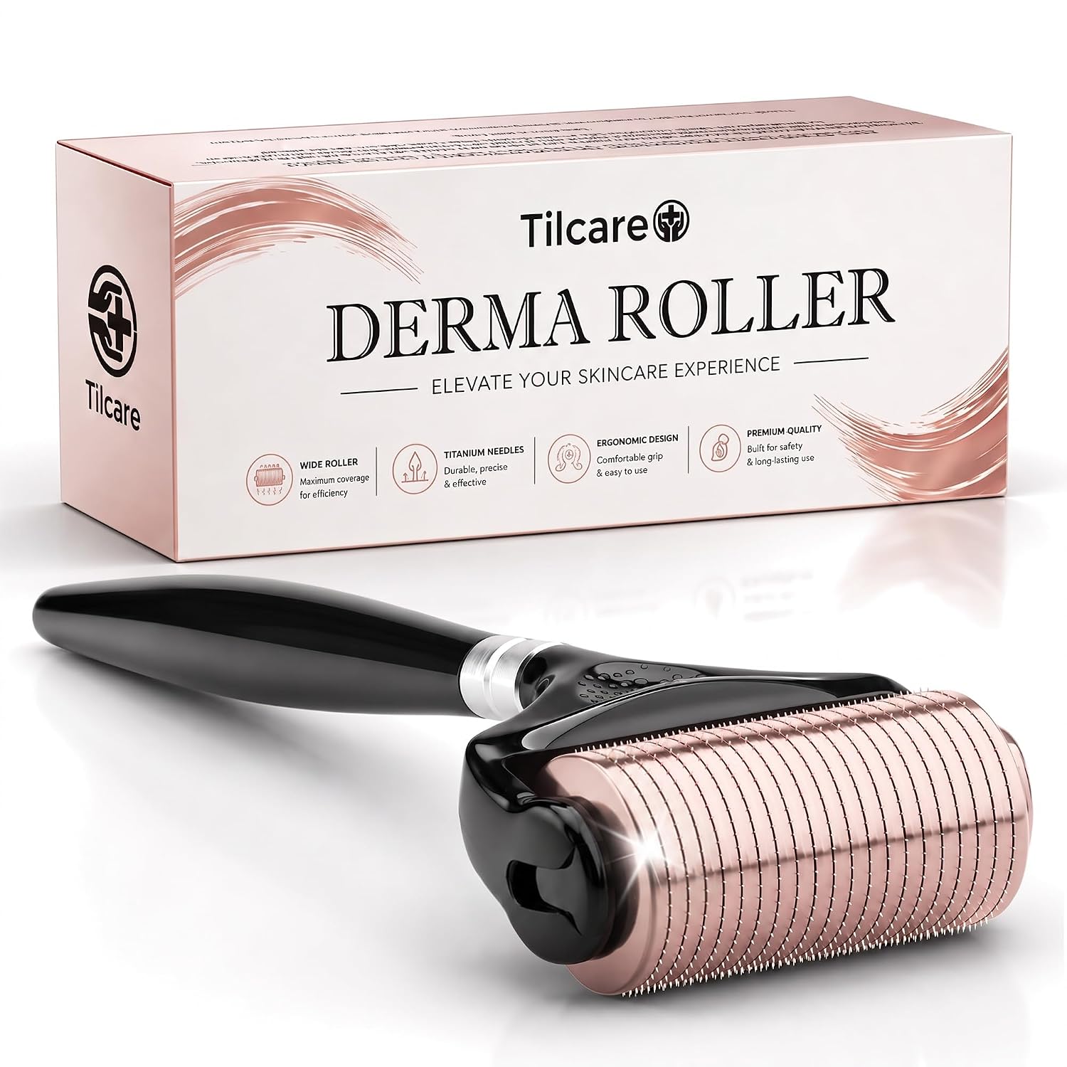 RODILLO DERMA ANCHO TILCARE CON MICRONEEDLES DE TITANIO 0.25MM DURAZNO - 1