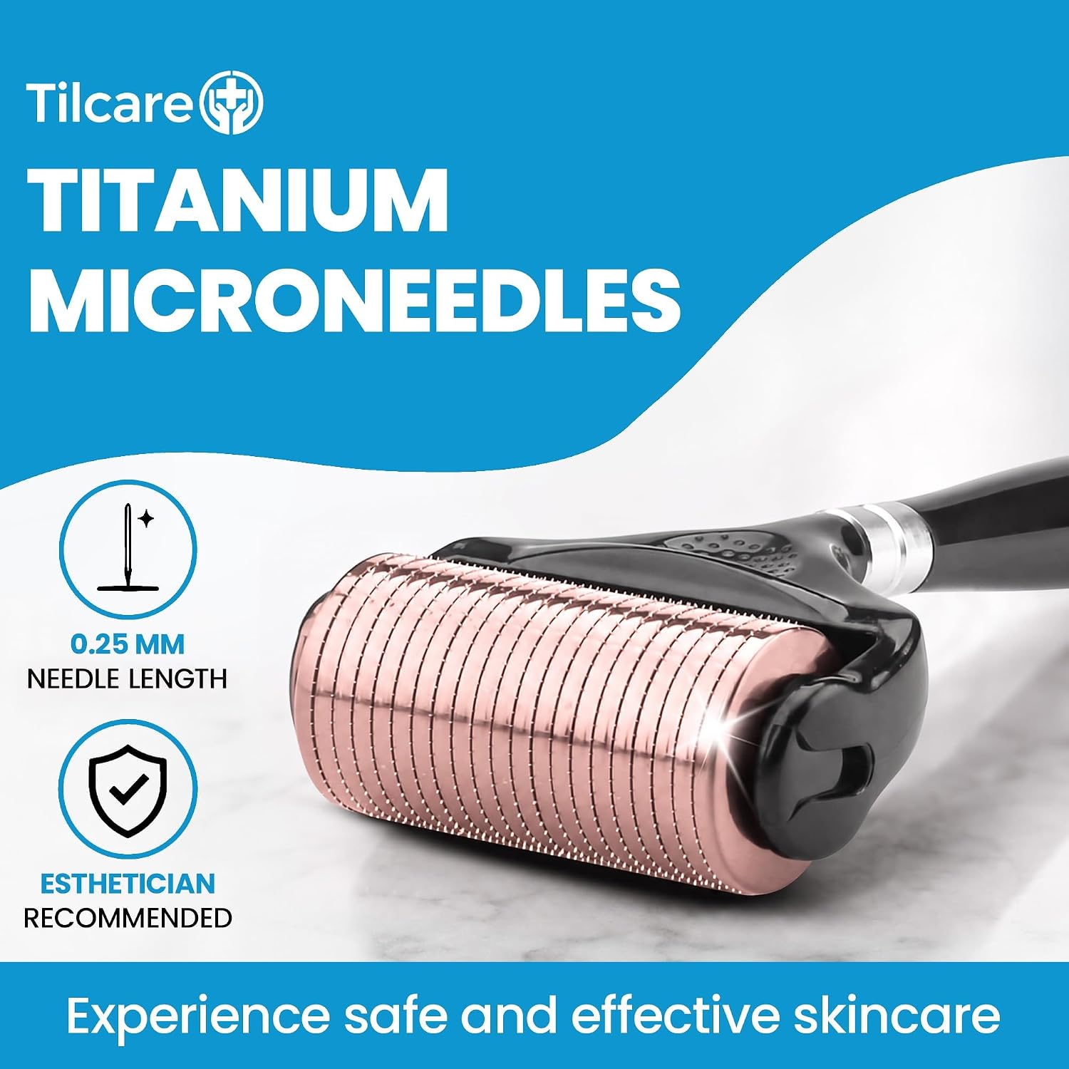 RODILLO DERMA ANCHO TILCARE CON MICRONEEDLES DE TITANIO 0.25MM DURAZNO - 2