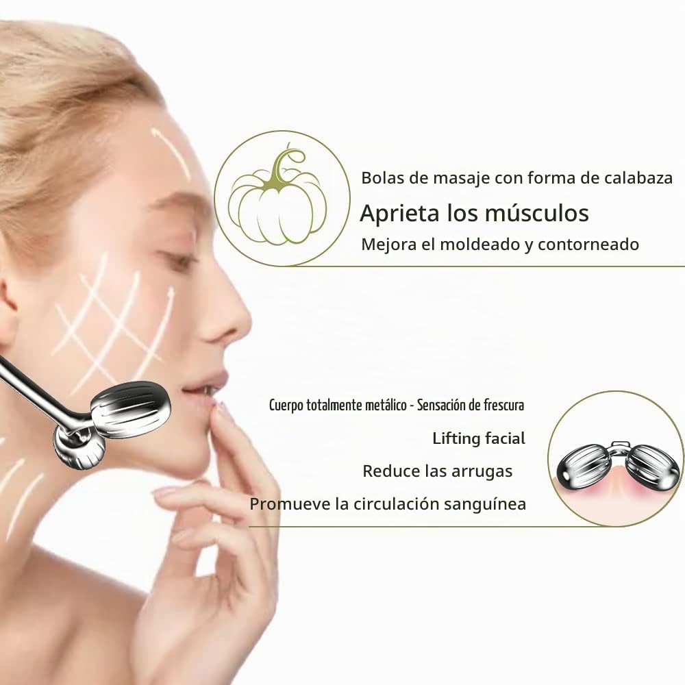RODILLO FACIAL Y GUA SHA YEAMON ACERO INOXIDABLE - 2