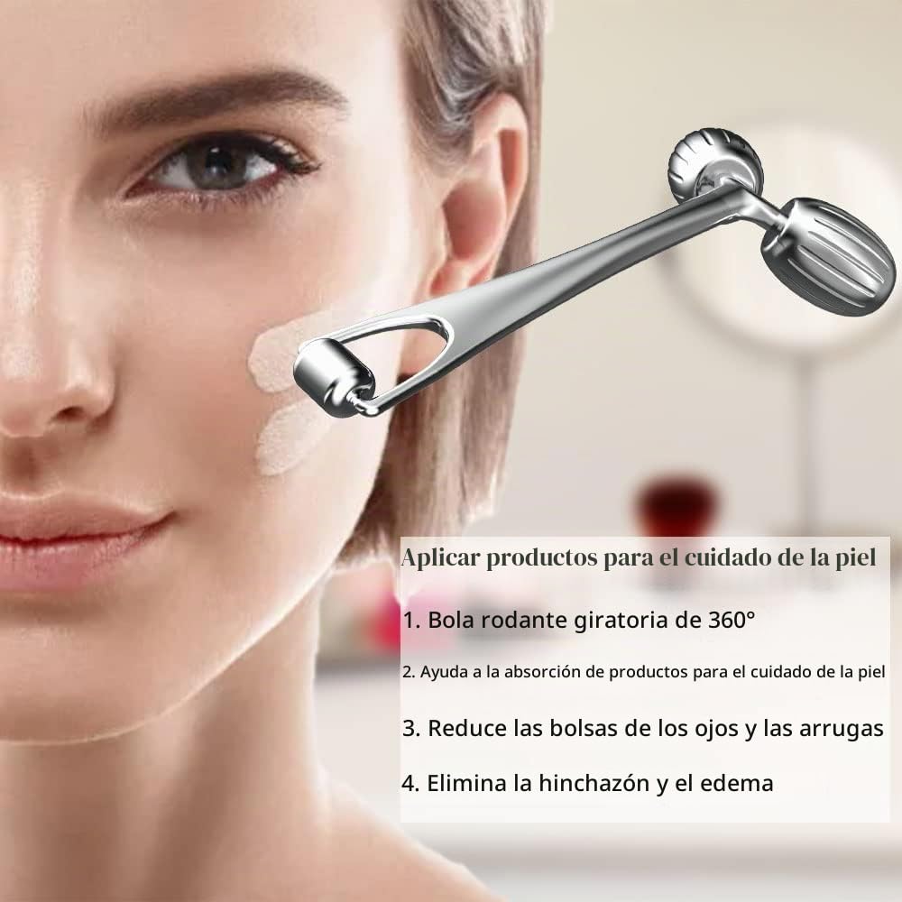 RODILLO FACIAL Y GUA SHA YEAMON ACERO INOXIDABLE - 3