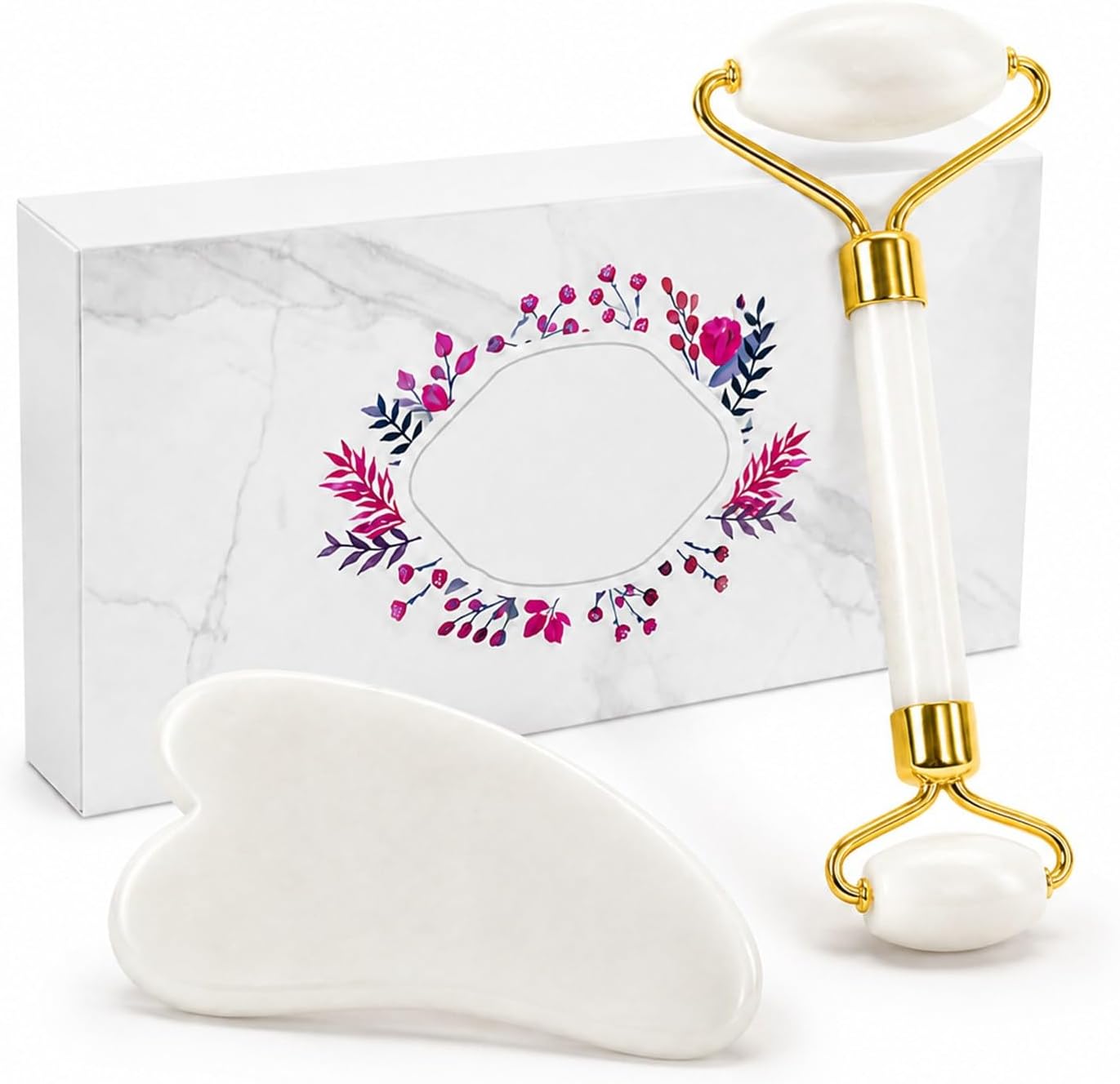 SET DE GUA SHA Y RODILLO DE JADE PARA ROSTRO Y CUERPO YLTNEUQER - 1