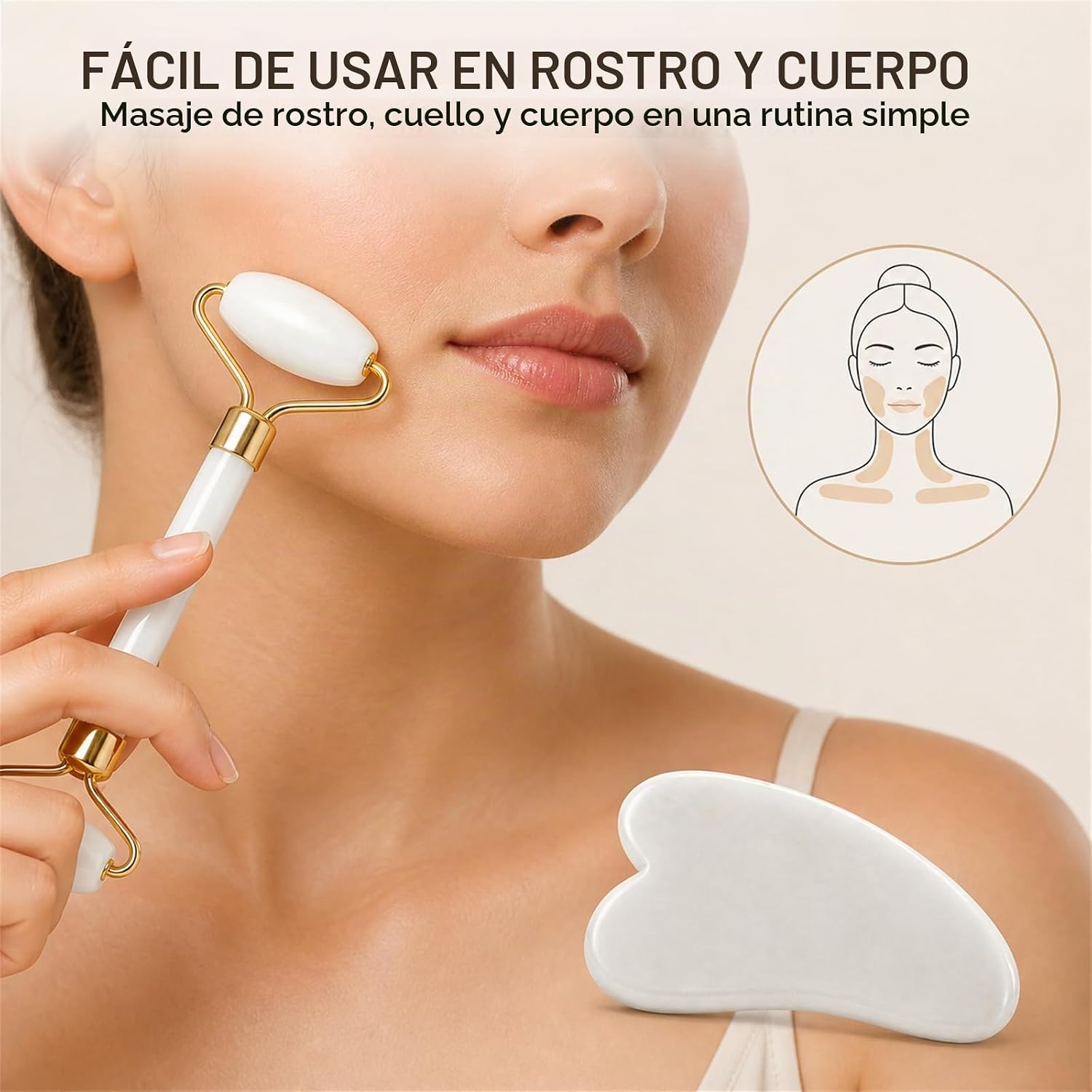 SET DE GUA SHA Y RODILLO DE JADE PARA ROSTRO Y CUERPO YLTNEUQER - 4