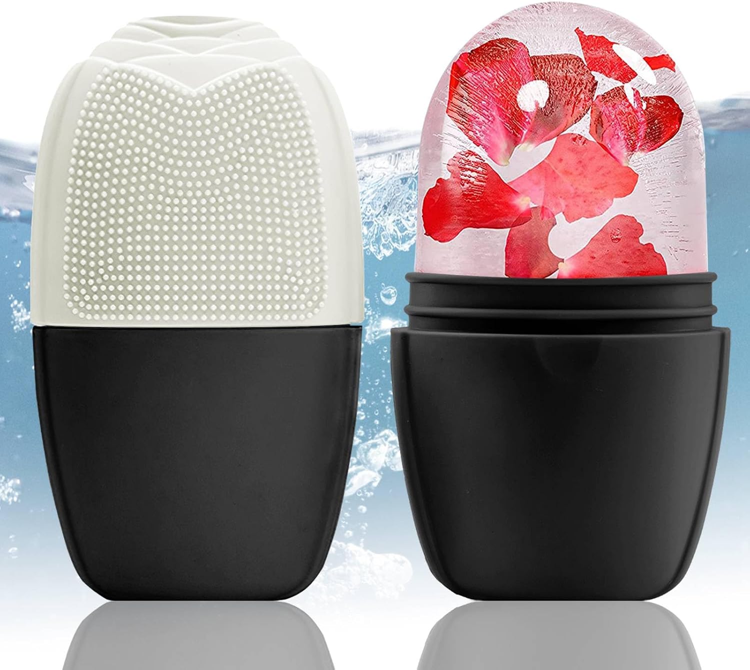 RODILLO DE HIELO PARA ROSTRO XHJRI NEGRO Y BLANCO - 1