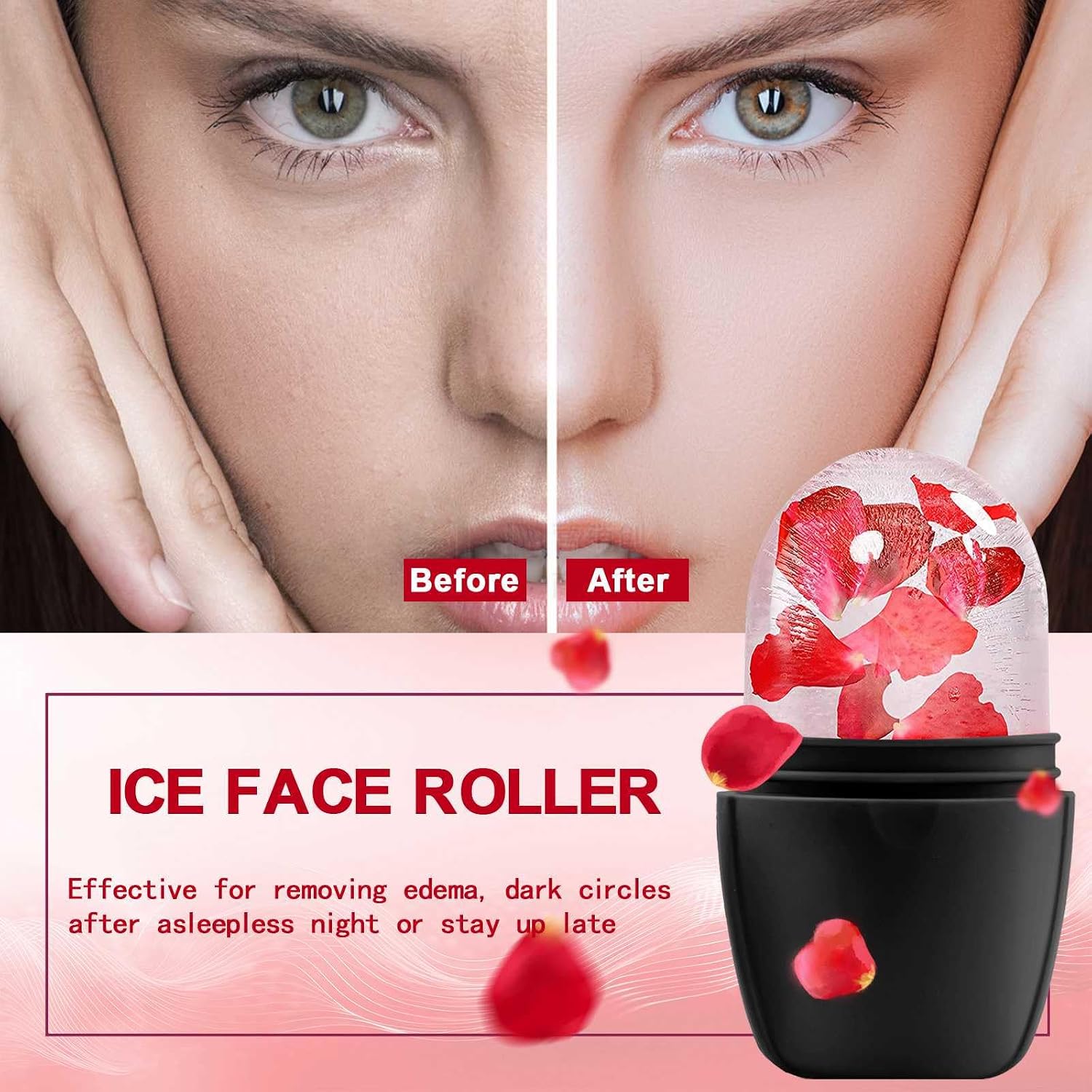 RODILLO DE HIELO PARA ROSTRO XHJRI NEGRO Y BLANCO - 2
